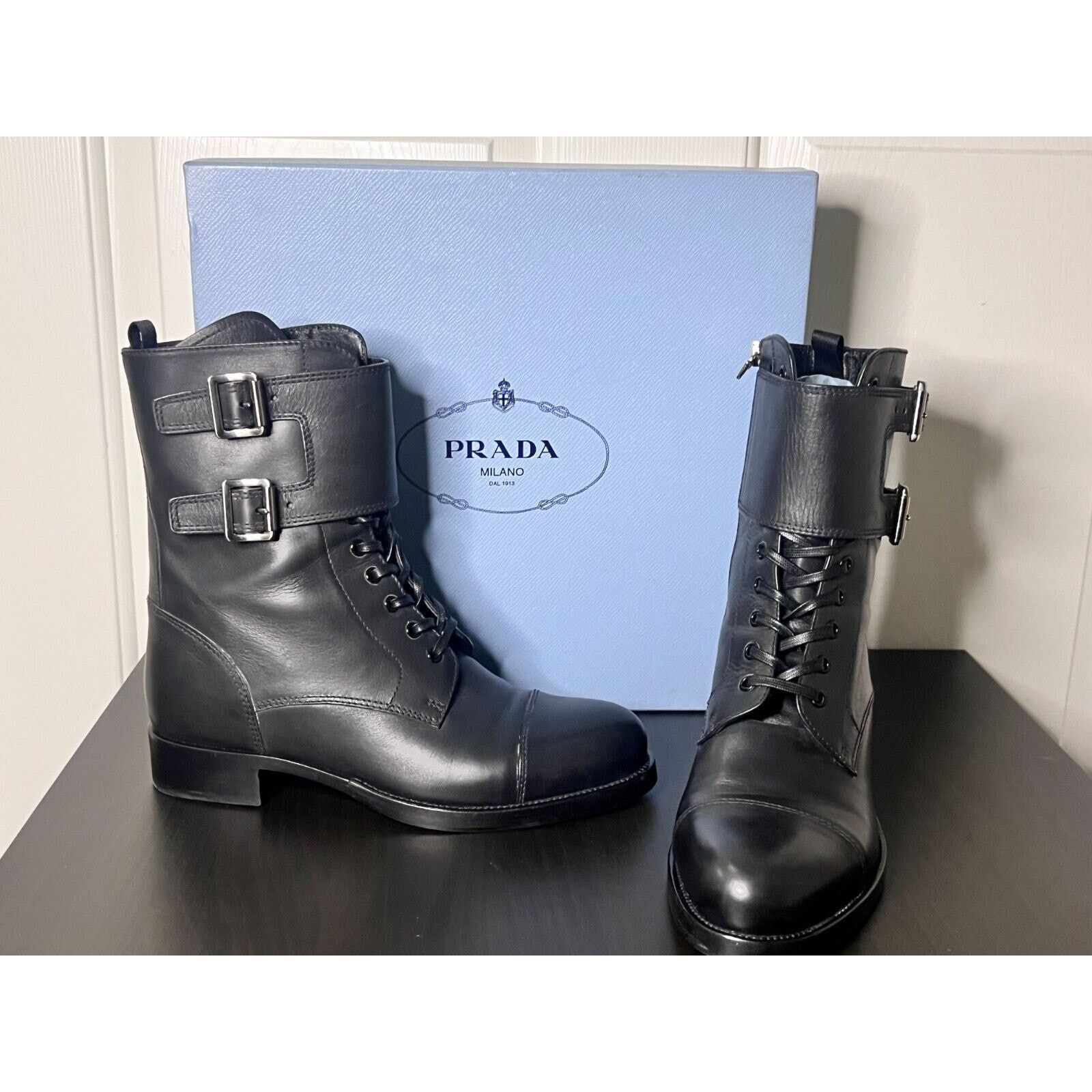 Prada Authenic Prada Calzature Donna Moto Ankle Leather Boots 39 Size US 8 / IT 38 - 3 Thumbnail
