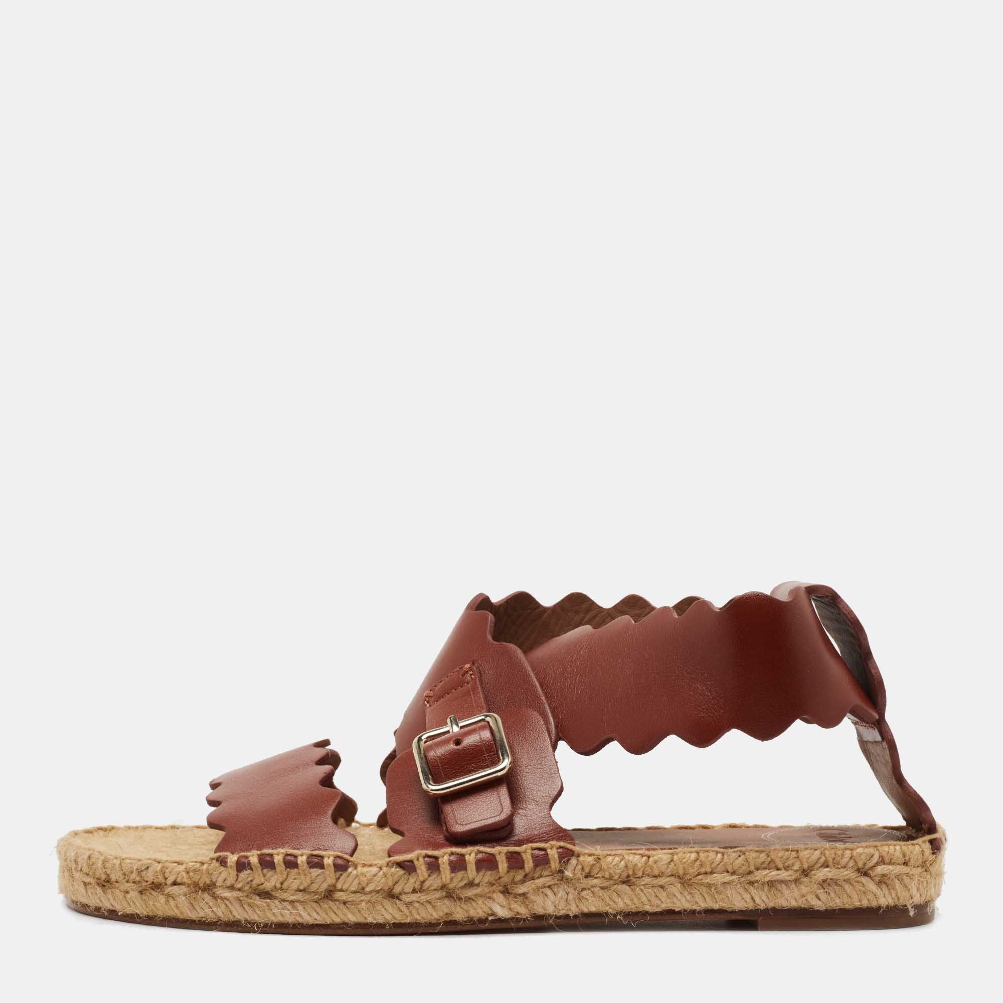 Chloe o1y0825 Ankle Straps Sandals in Brown Size US 12 / IT 42 - 1 Thumbnail