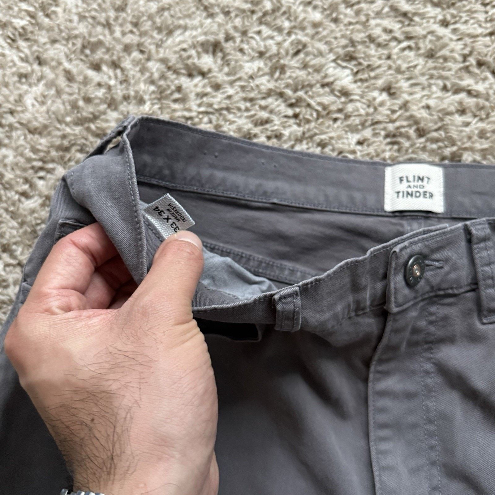 Flint And Tinder Flint And Tinder 365 Chino Pants Slim Fit Size 33x34 Grey Size US 33 - 4 Thumbnail