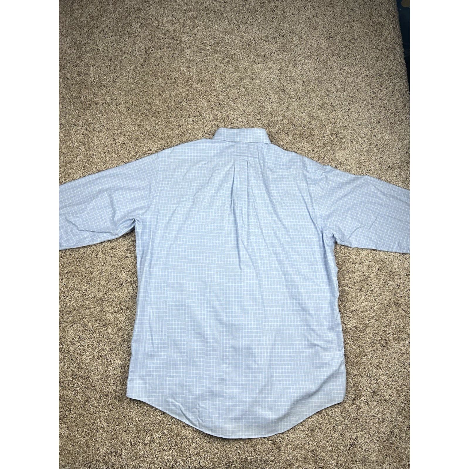 Brooks Brothers Brooks Brothers Dress Shirt 16.5-2/3 Men Blue Plaid Button Up Long Sleeve Cotton Size 46R - 4 Thumbnail