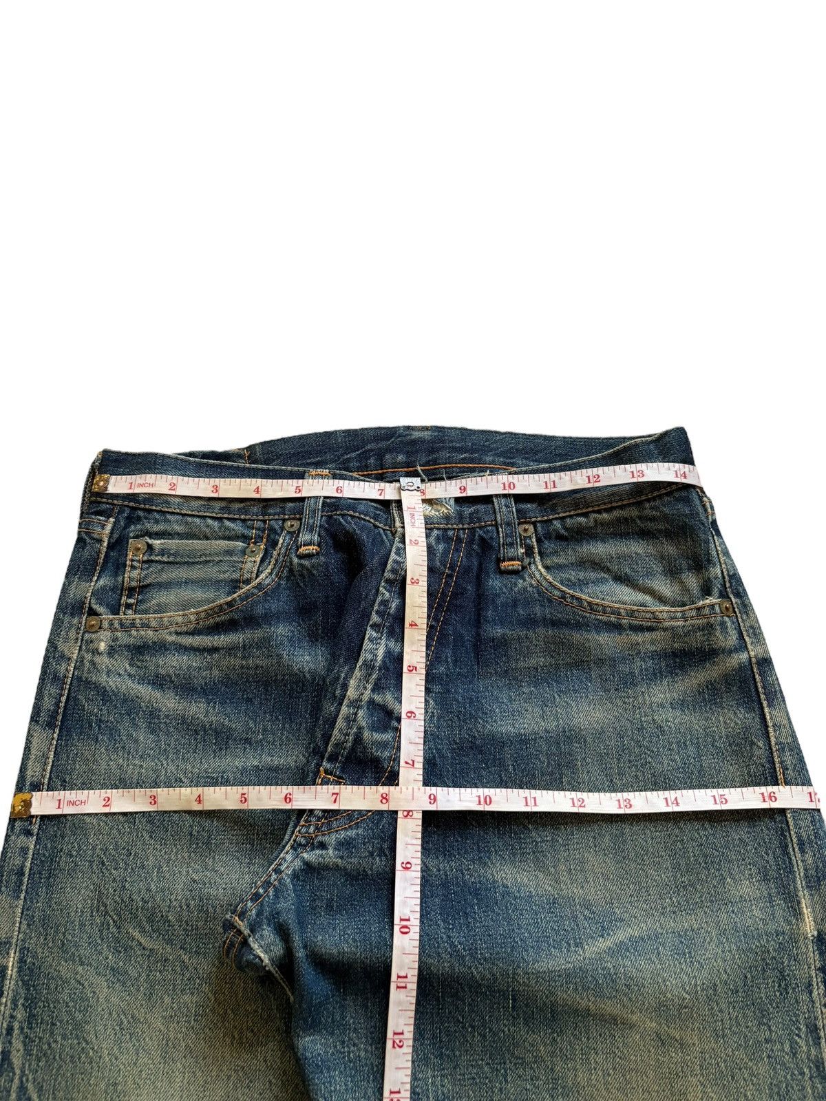 Japanese Brand Vintage Japanese Brand Selvedge Rusty Wash Rip Loose Jeans Size US 29 - 12 Thumbnail