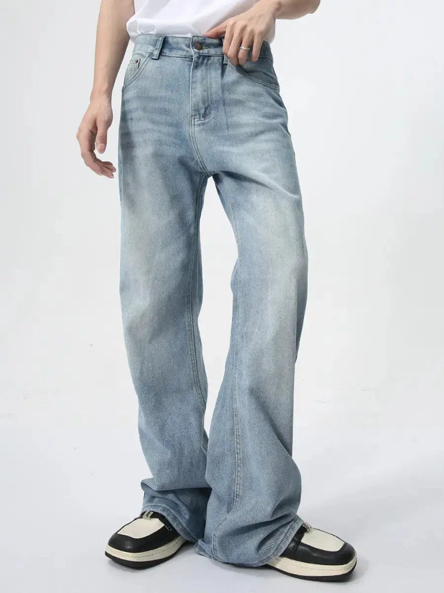 Japanese Brand Retro straight leg wide leg slightly flared jeans Size US 32 / EU 48 - 2 Thumbnail