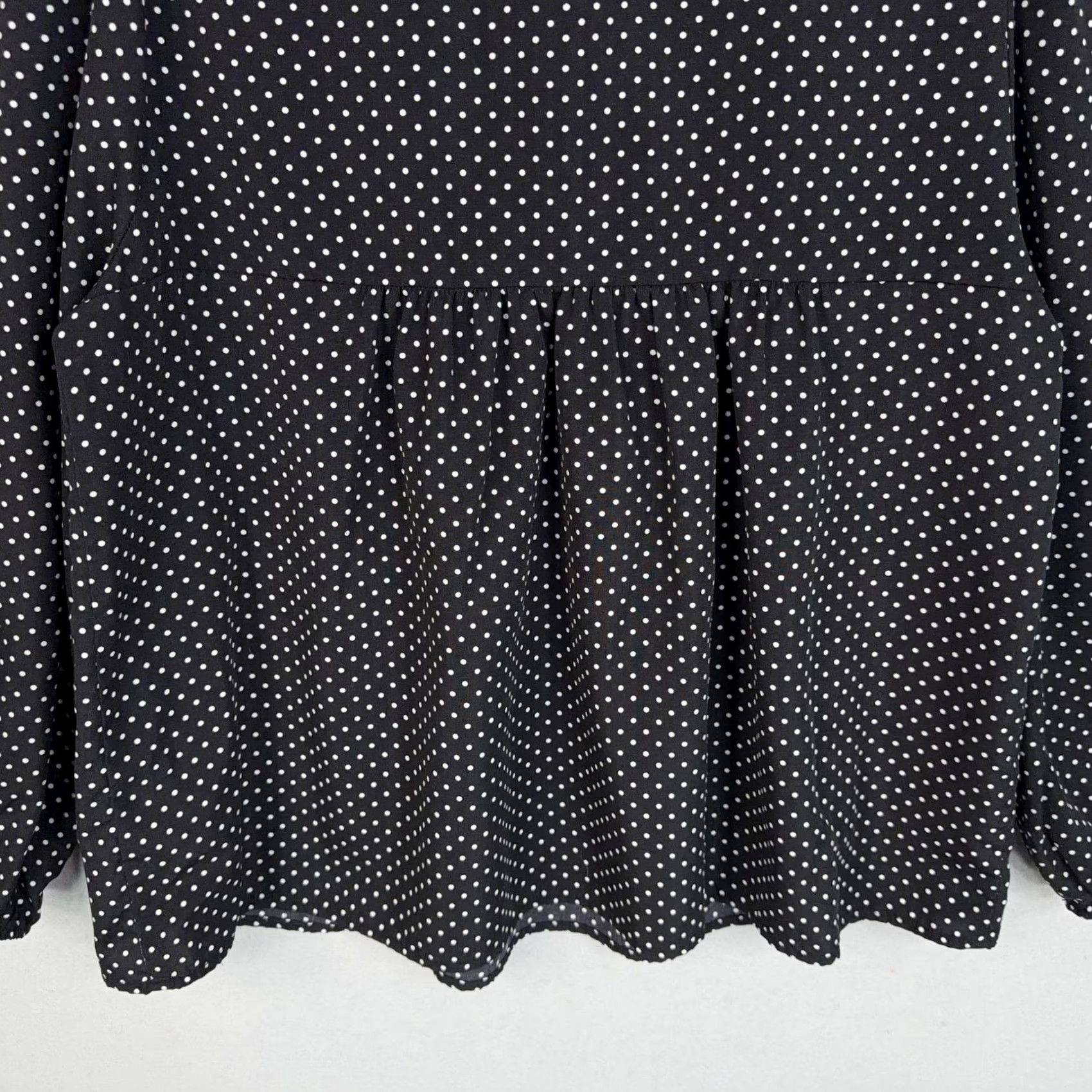 Vintage Savanna Jane Blouse Women's L Black Embroidered Polka Dot Tunic Boho Shirt Size L / US 10 / IT 46 - 7 Thumbnail