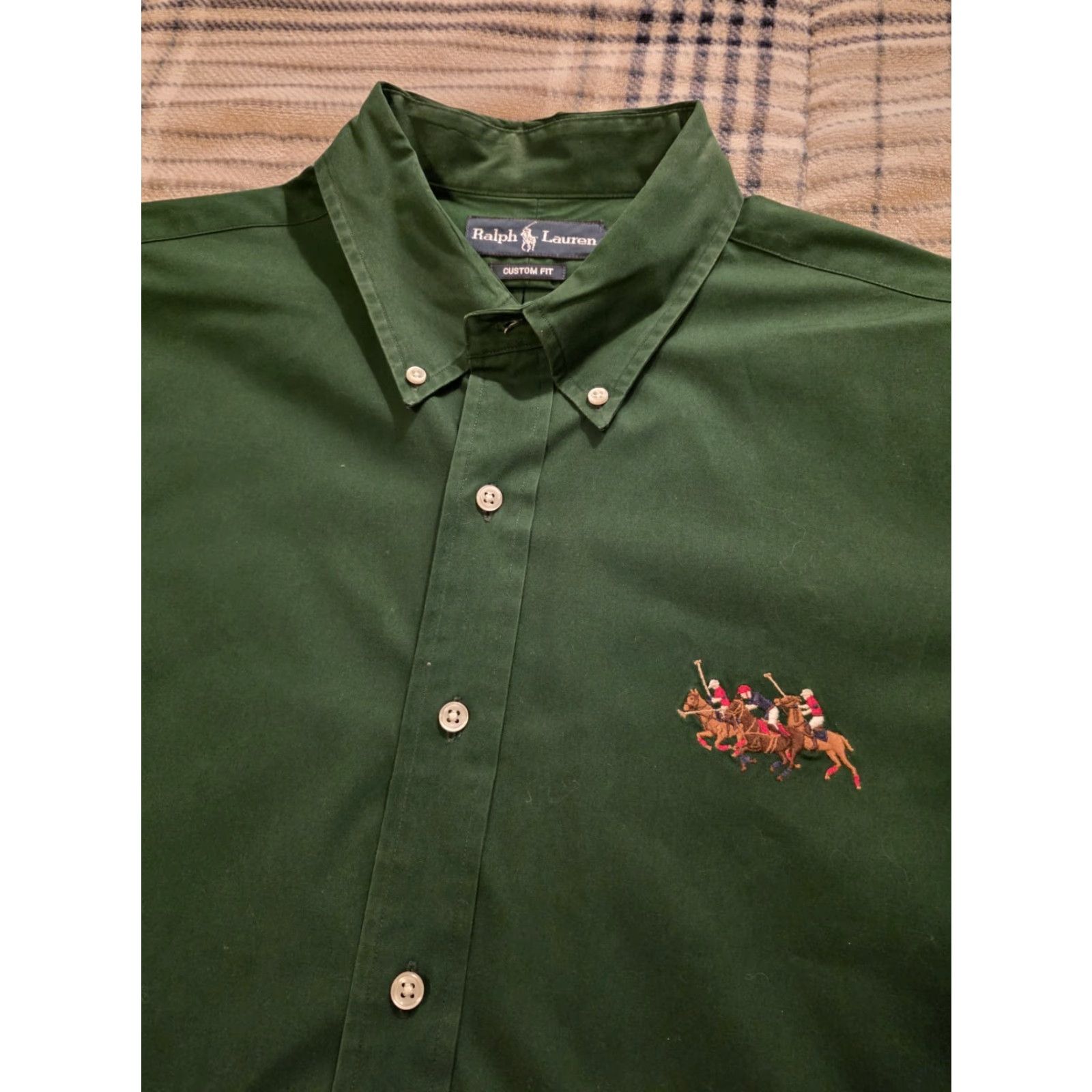 Polo Ralph Lauren Ralph Lauren Polo Ralph Lauren Triple Pony Long Sleeve Button-Up Shirt Forest Green XL Men’s Button-Down Collar Casual Business Size US XL / EU 56 / 4 - 2 Thumbnail