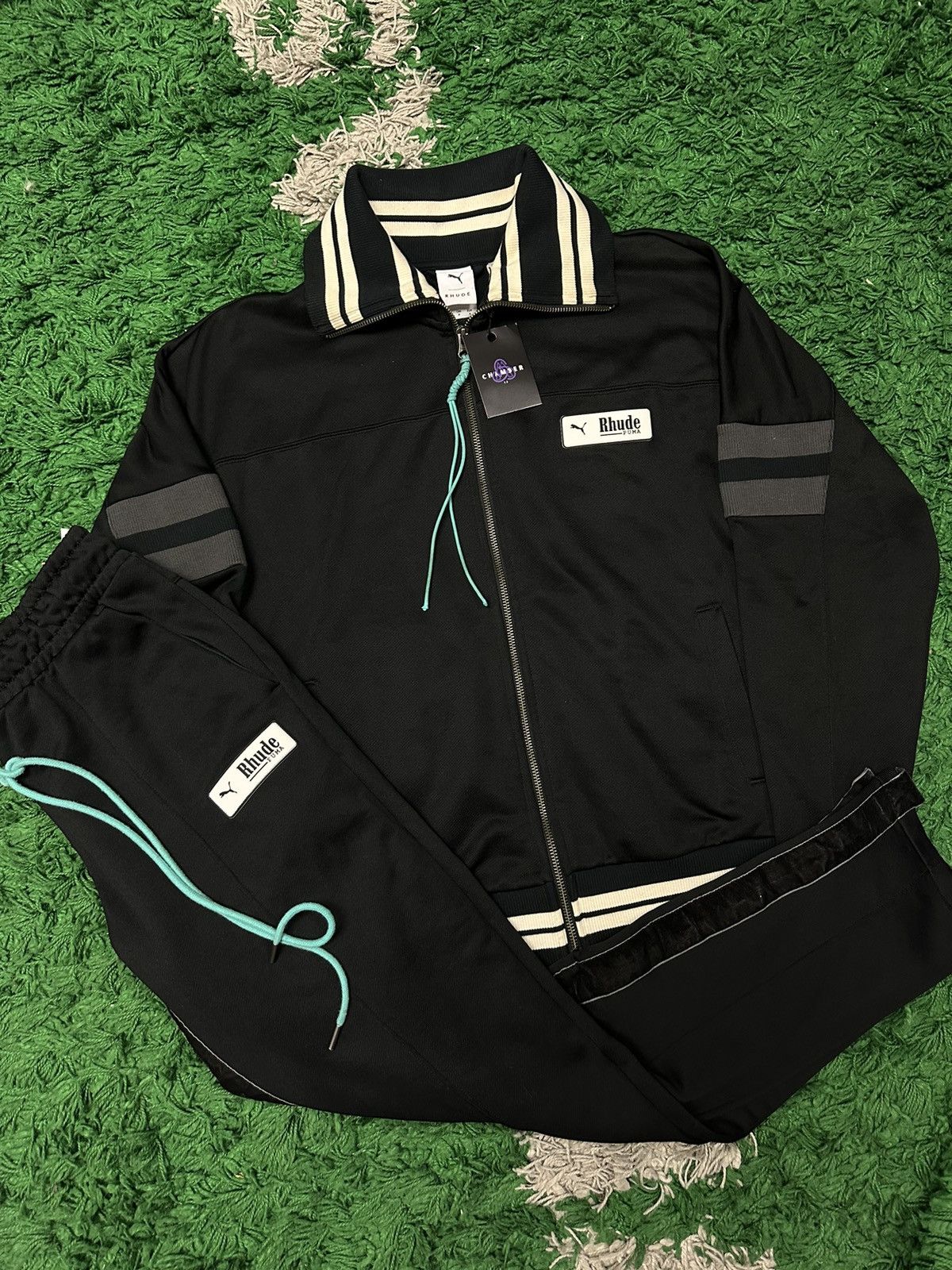 image of Puma Tracksuit Black Set Bundle, Men's (Size Small)