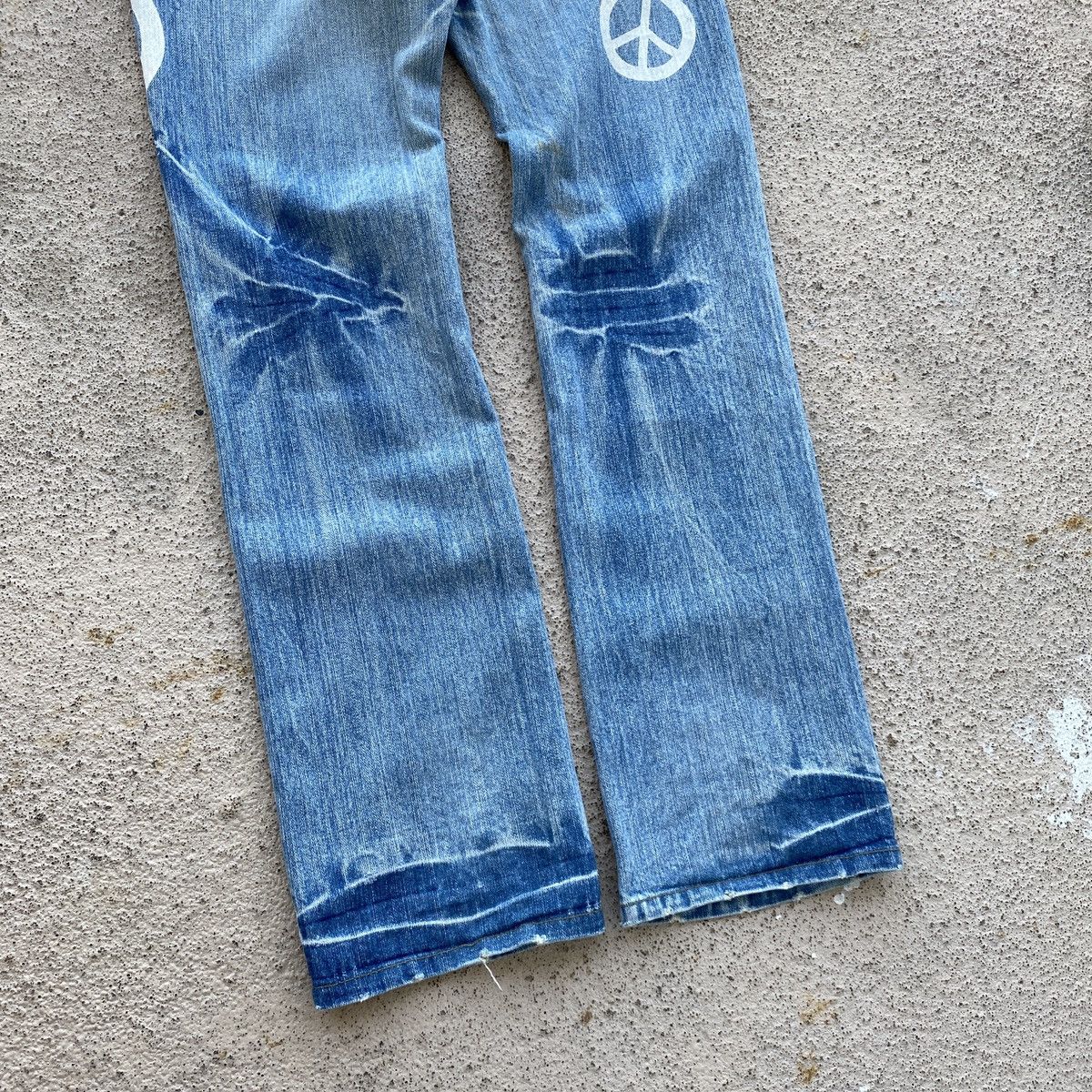 Hysteric Glamour × If Six Was Nine × Japanese Brand PEACE Hippies Japan Big Logo Distressed Jeans Y2K Size US 32 / EU 48 - 6 Thumbnail