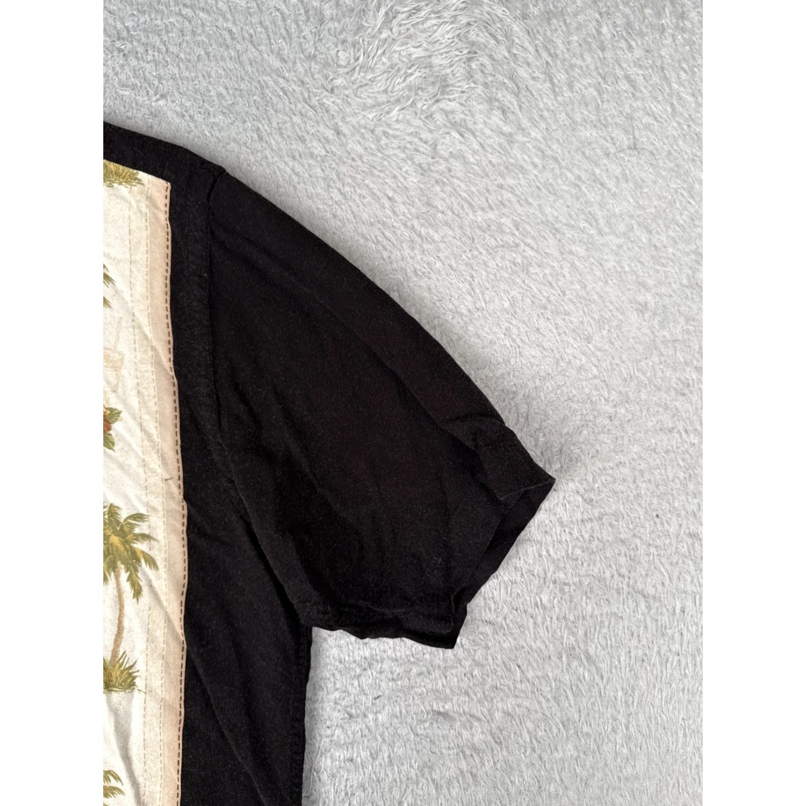 Basic Editions VINTAGE Basic Editions Shirt Mens M Black Hawaiian Short Sleeve Button Up Tropical Size US M / EU 48-50 / 2 - 2 Thumbnail