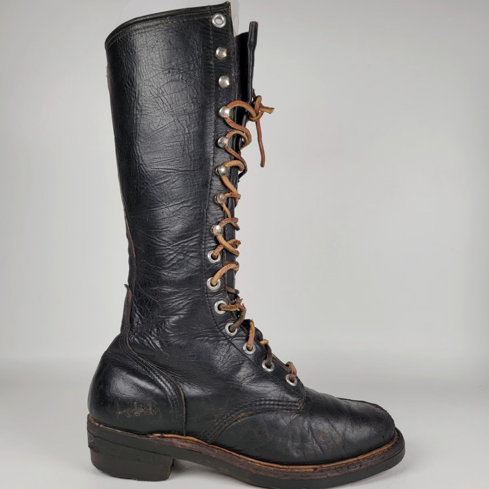 Vintage VINTAGE Good Year Welted Tall Boots Men 9 M Black Logger Sieberling Soles Size US 9 / EU 42 - 4 Thumbnail