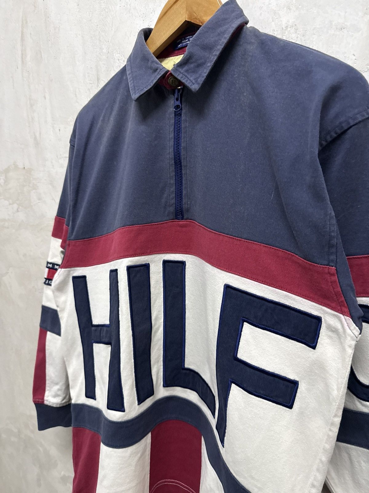 Tommy Hilfiger Vintage 90s Tommy Hilfiger Big Spell Out Rugby Shirt Size US S / EU 44-46 / 1 - 6 Thumbnail