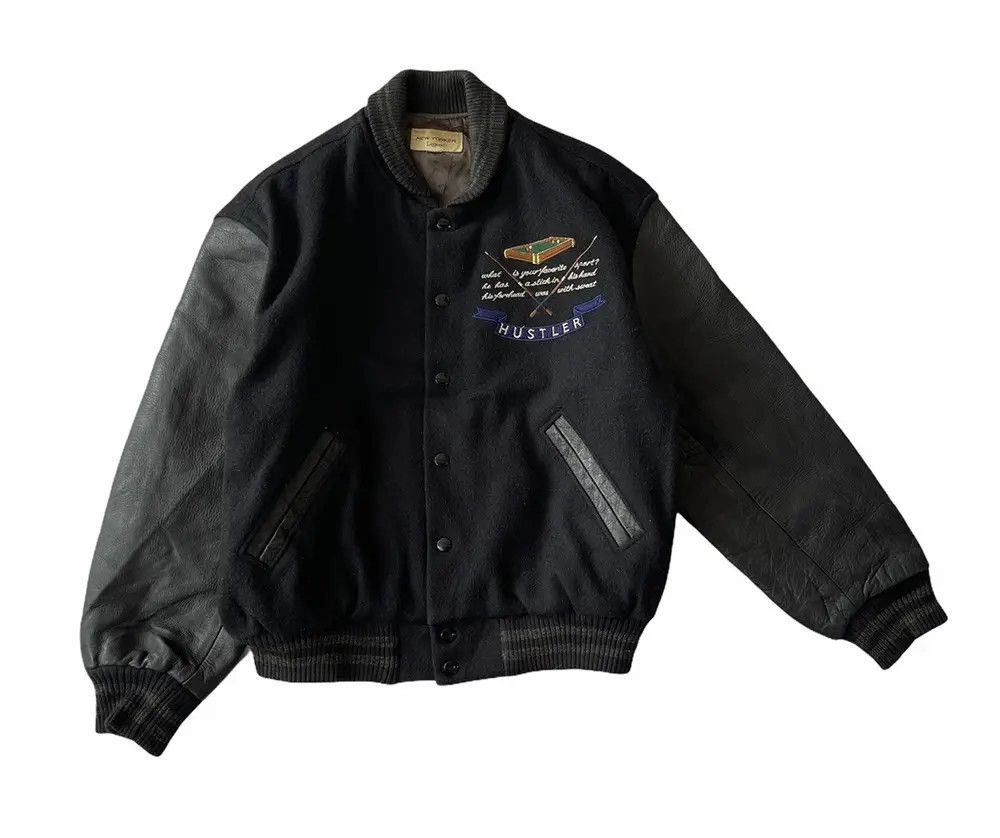 Vintage HUSTLER NEW YORK LEGEND VARSITY JACKET Size US L / EU 52-54 / 3 - 4 Thumbnail