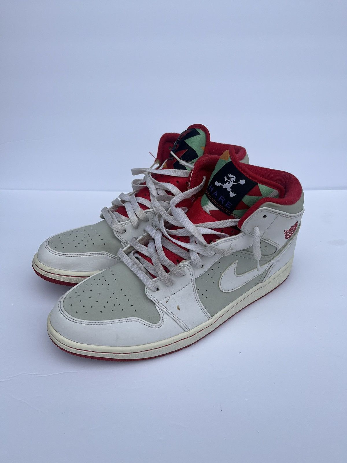 image of Jordan Brand 1 Mid “Hare” Shoes in White, Men's (Size 13)