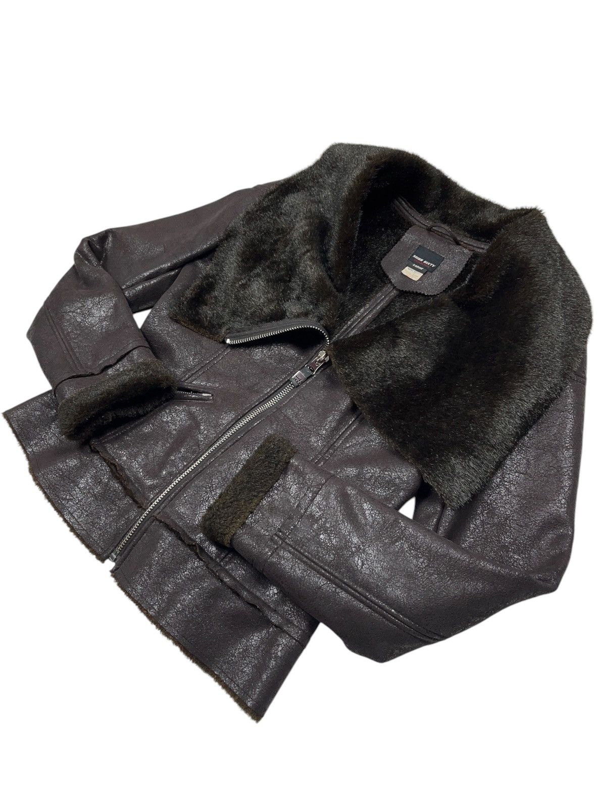 Miss Sixty Vintage Miss Sixty Faux Fur Biker Shearling Jacket Size L / US 10 / IT 46 - 3 Thumbnail
