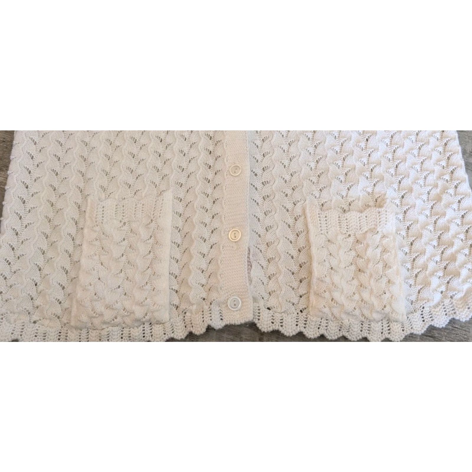 Vintage VINTAGE Carly Blake Cardigan Shirt Womens 1X White Open-Knit Cotton 80s 90s Hipster Elegant USA Made Size XL / US 12-14 / IT 48-50 - 4 Thumbnail