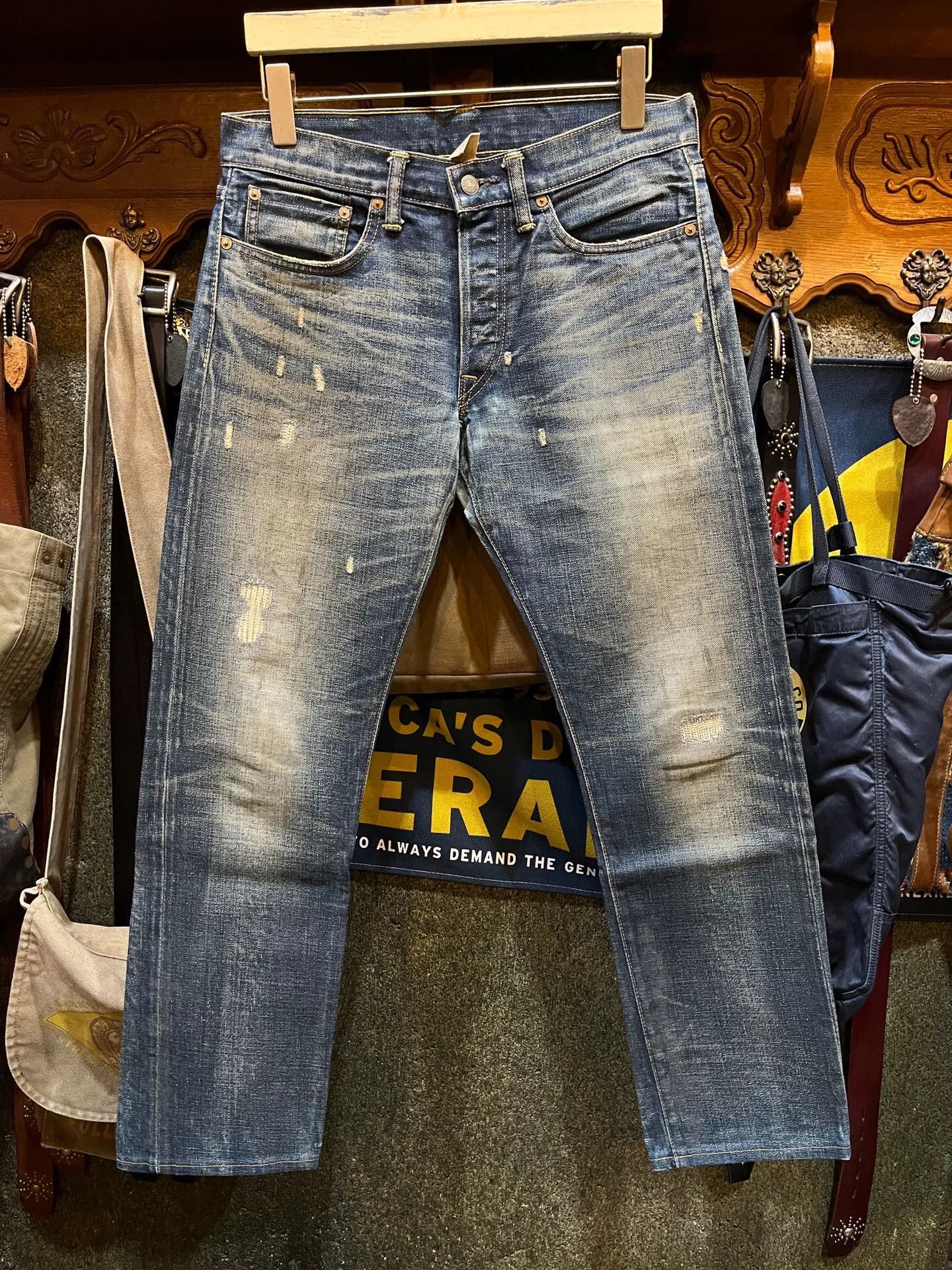 RRL Ralph Lauren distressed denim jeans by double rl Size US 30 / EU 46 - 1 Thumbnail