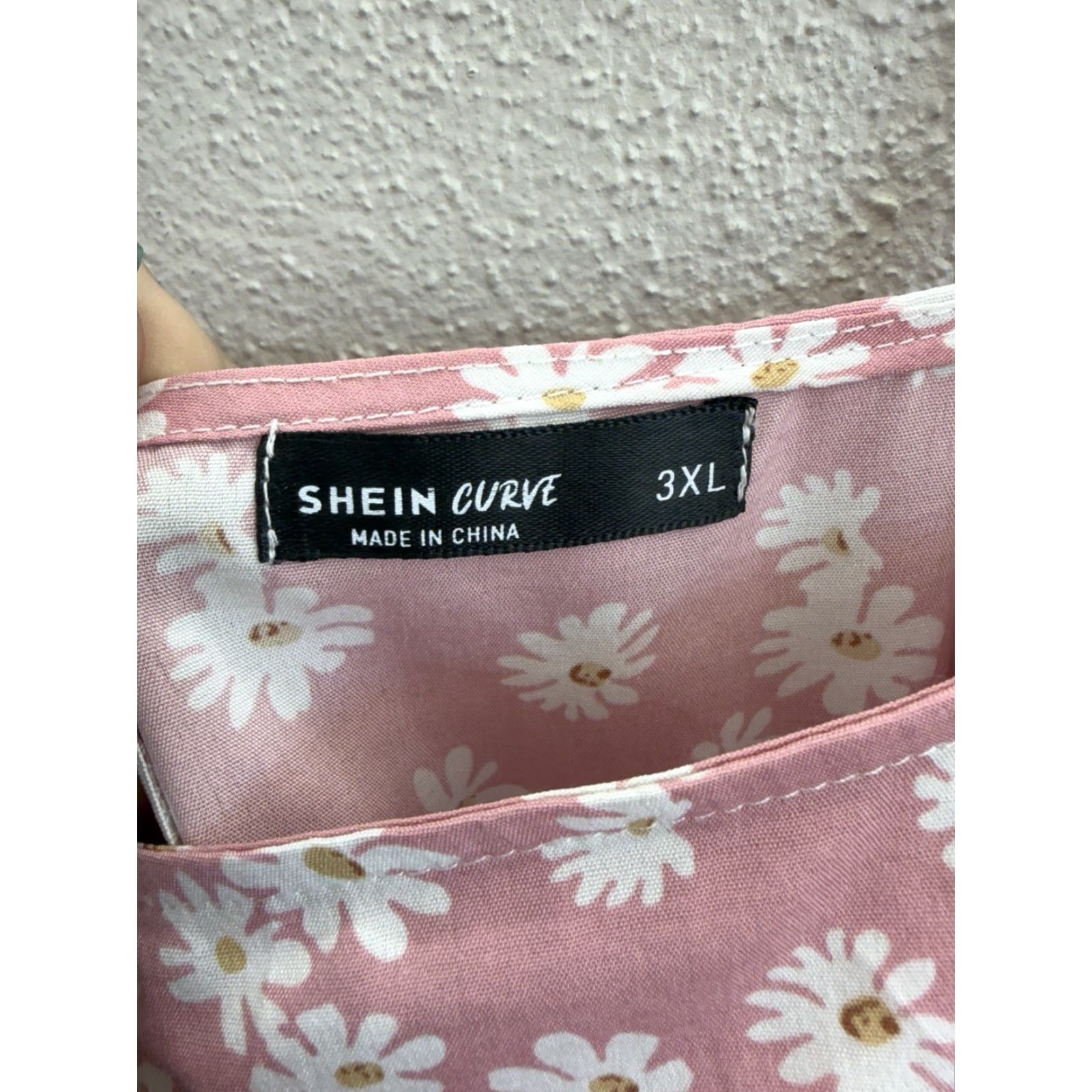 Shein SHEIN Curve Womens Dress 3XL Pink Daisy Floral Sleeveless V-Neck Knee Length Mini Dress Womens Size XXL / US 16-18 / IT 52-54 - 3 Thumbnail
