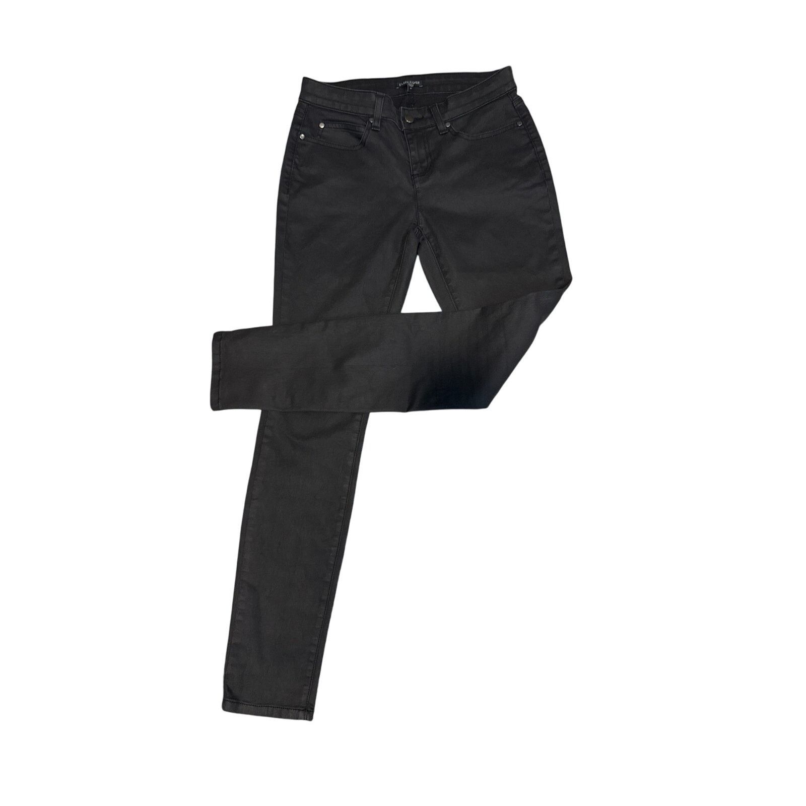 Eileen Fisher Eileen Fisher Waxed Black Denim Organic Jeans Size 27" / US 4 / IT 40 - 1 Thumbnail