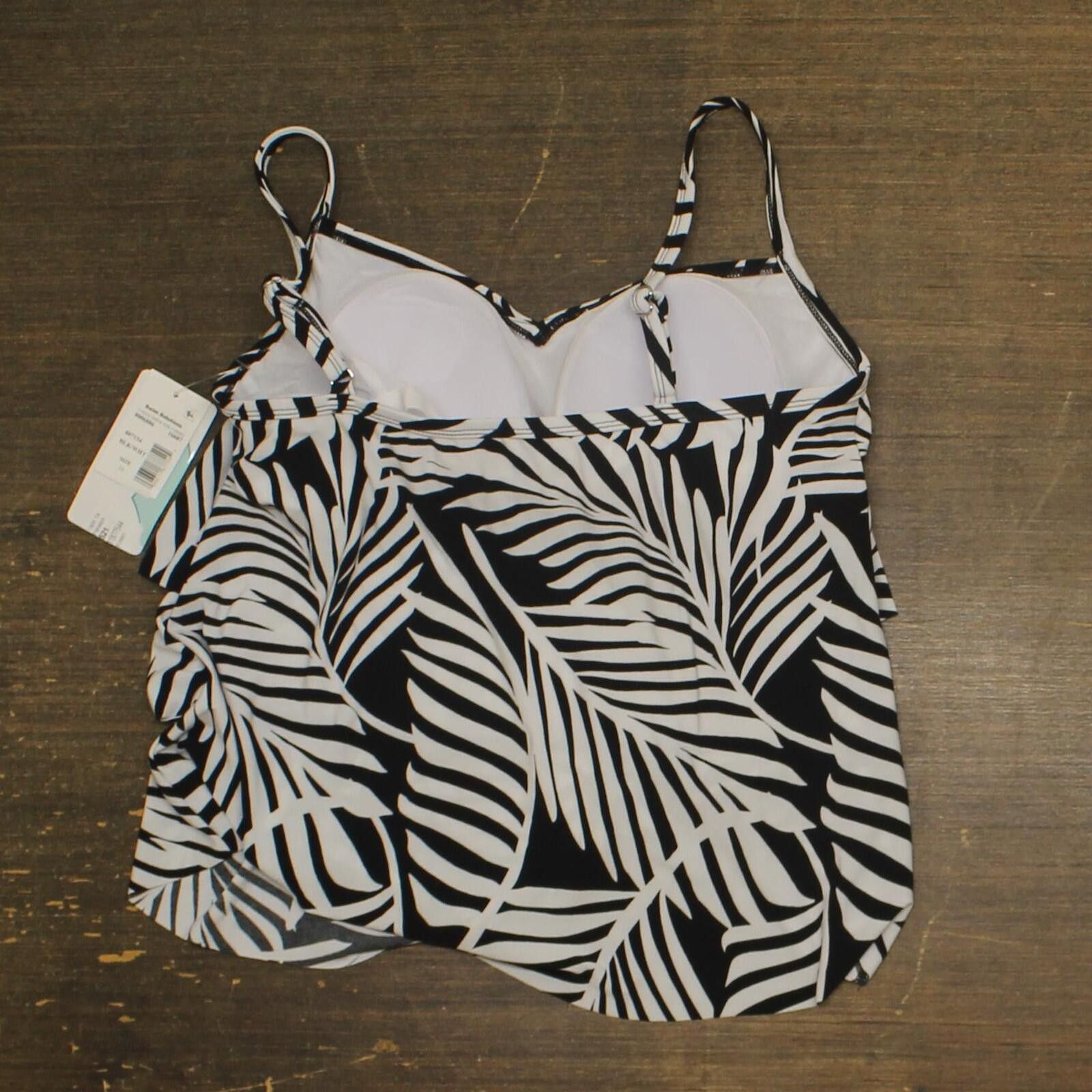 Other Swim Solutions V-neck Swim Top Leafing Matter Black White 10 Size ONE SIZE - 2 Thumbnail