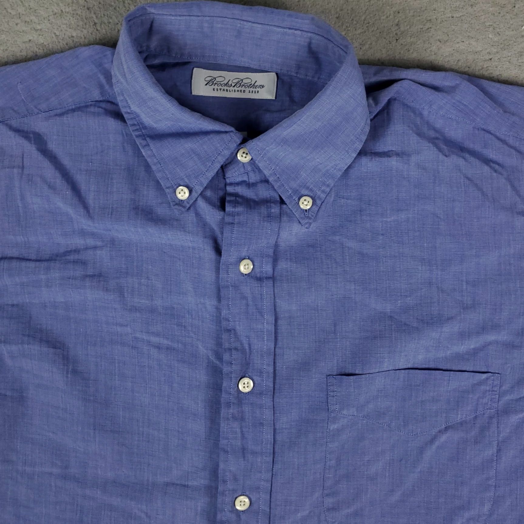 Brooks Brothers Brooks Brothers Shirt Mens 15.5 Blue Dress Button Up Long Sleeve Cotton Woven Non-Iron Pockets Classic Modern Size 40R - 2 Thumbnail