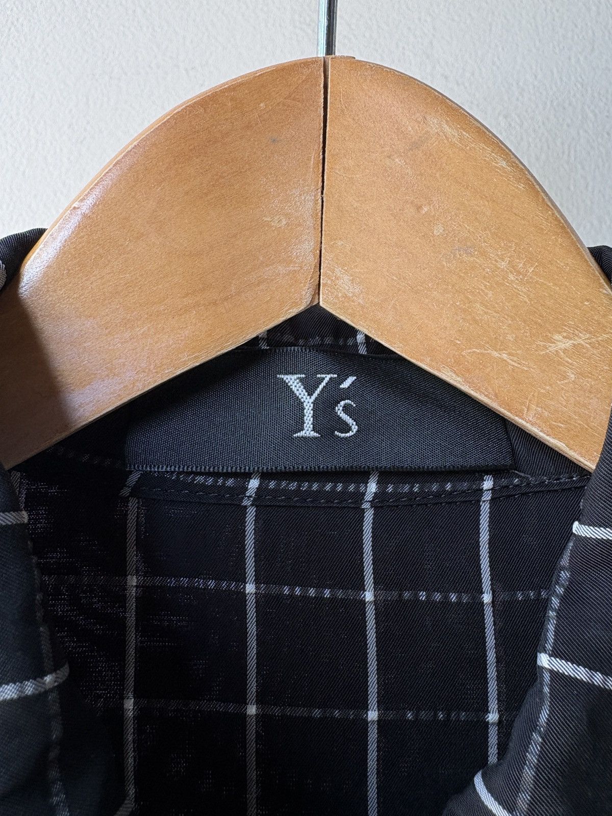 Y's × Yohji Yamamoto Y's Yohji Yamamoto grid black shirt dress. Size XS / US 0-2 / IT 36-38 - 4 Thumbnail