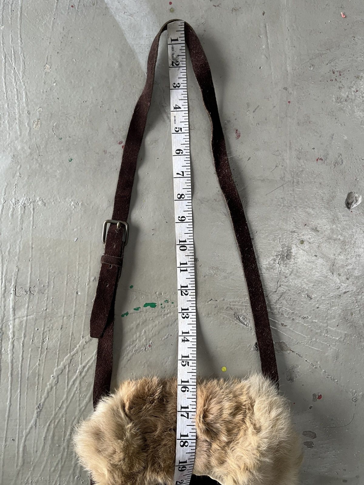 14th Addiction LGB GOA Leather Suede Rabbit Fur Margiela Style Sling Bag Size ONE SIZE - 9 Thumbnail