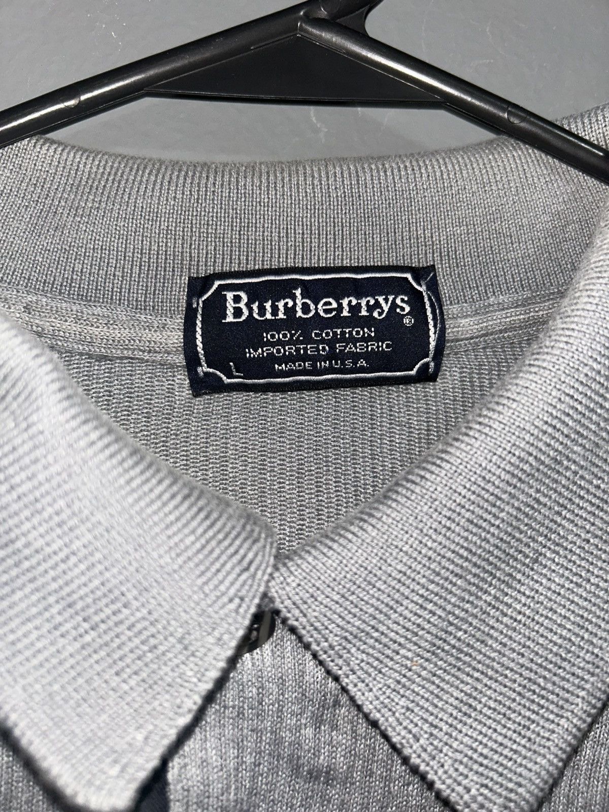 Burberry Vintage Burberry Light Gray Polo Shirt size Large Size US L / EU 52-54 / 3 - 2 Thumbnail