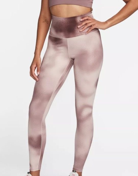 Nike Women Nike One High Rise Waist Printed Legging Dri-Fit Pants Size 26" / US 2 / IT 38 - 1 Thumbnail