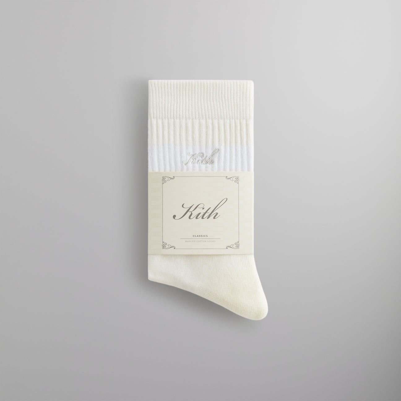 ★24SS★Kith Striped Mid Crew Socks With Script Embroidery Kith 3-Pack Striped Mid Crew Socks - White – Kith Europe