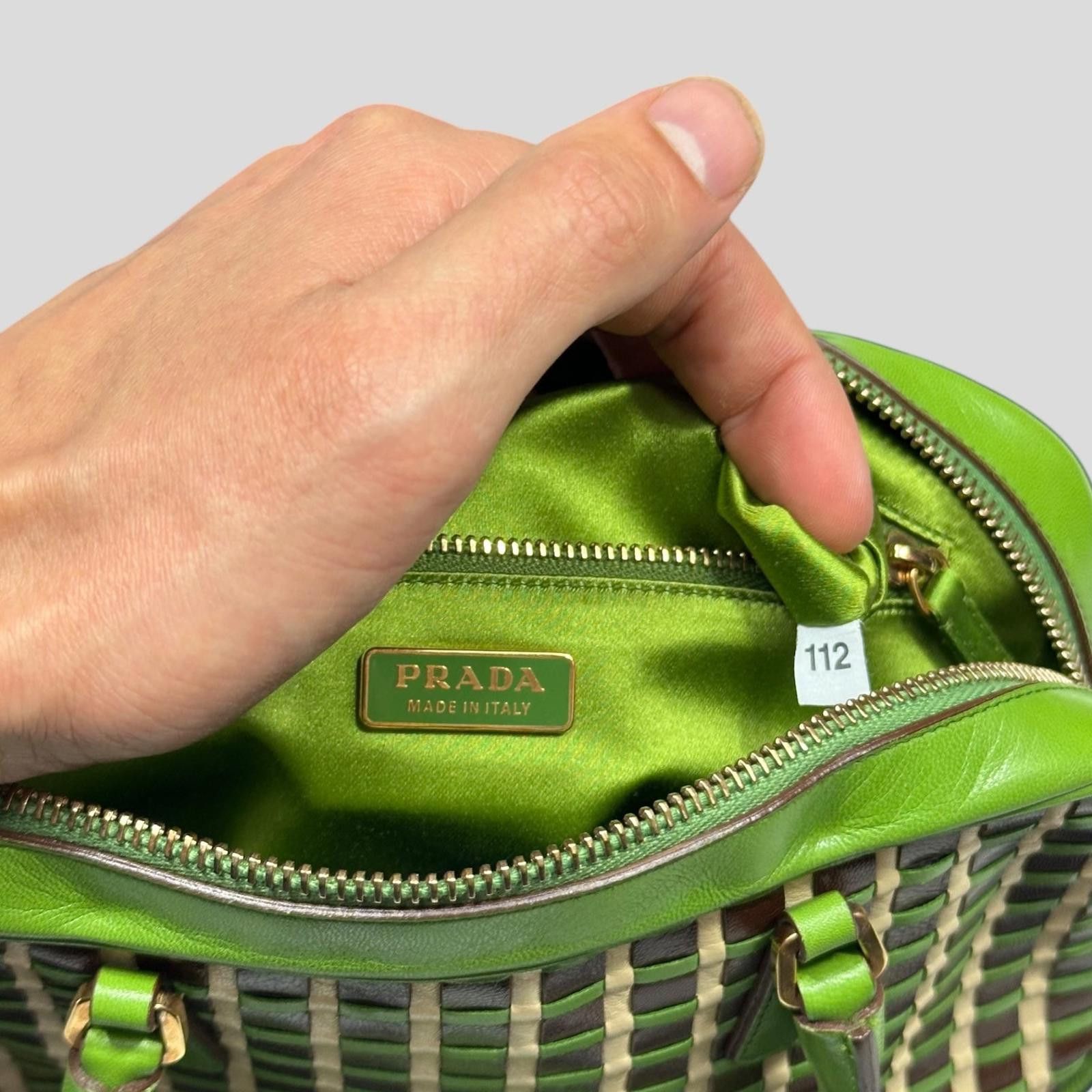 Prada Prada 2001 Mini Top Handle Leather Woven Bag + Cards Dustbag Size ONE SIZE - 10 Thumbnail