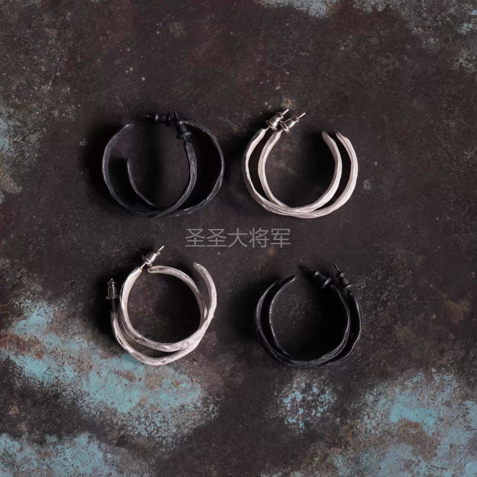 DETAJ Detaj Uma Wang Herb Pattern Sterling Silver Earrings Size ONE SIZE - 2 Thumbnail