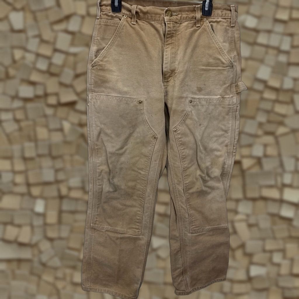 Carhartt VINTAGE Carhartt Men Pants Carpenter Dungaree 33x33 Workwear Canvas Brown 90s Grunge Size US 33 - 1 Thumbnail