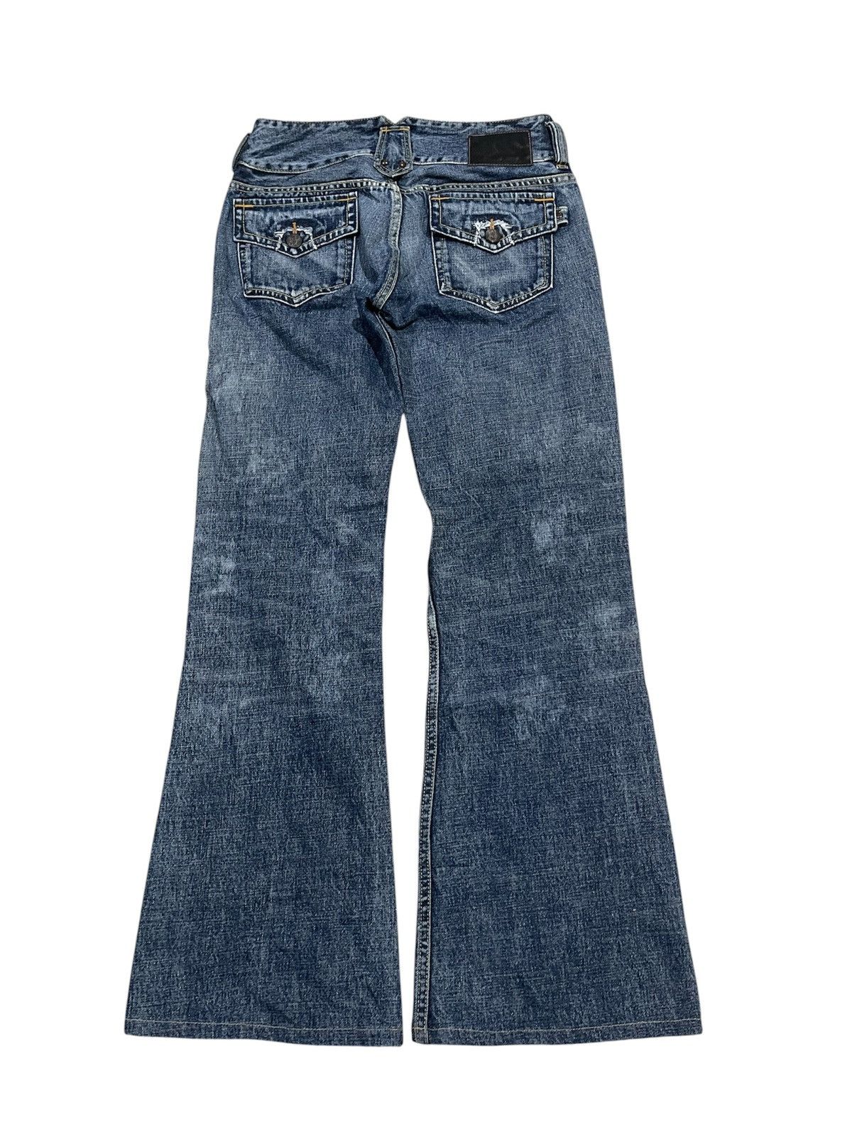 If Six Was Nine 2000s IF SIX WAS NINE STYLE MUDWASH FLARE DENIM JEANS Size 26" / US 2 / IT 38 - 3 Thumbnail