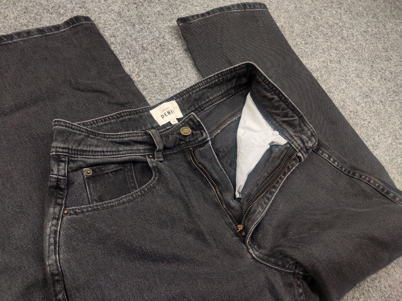 Sezane Sezane Paris Design Dark Gray Wide Leg Denim Jeans Size 36" / US 14 / IT 50 - 10 Thumbnail