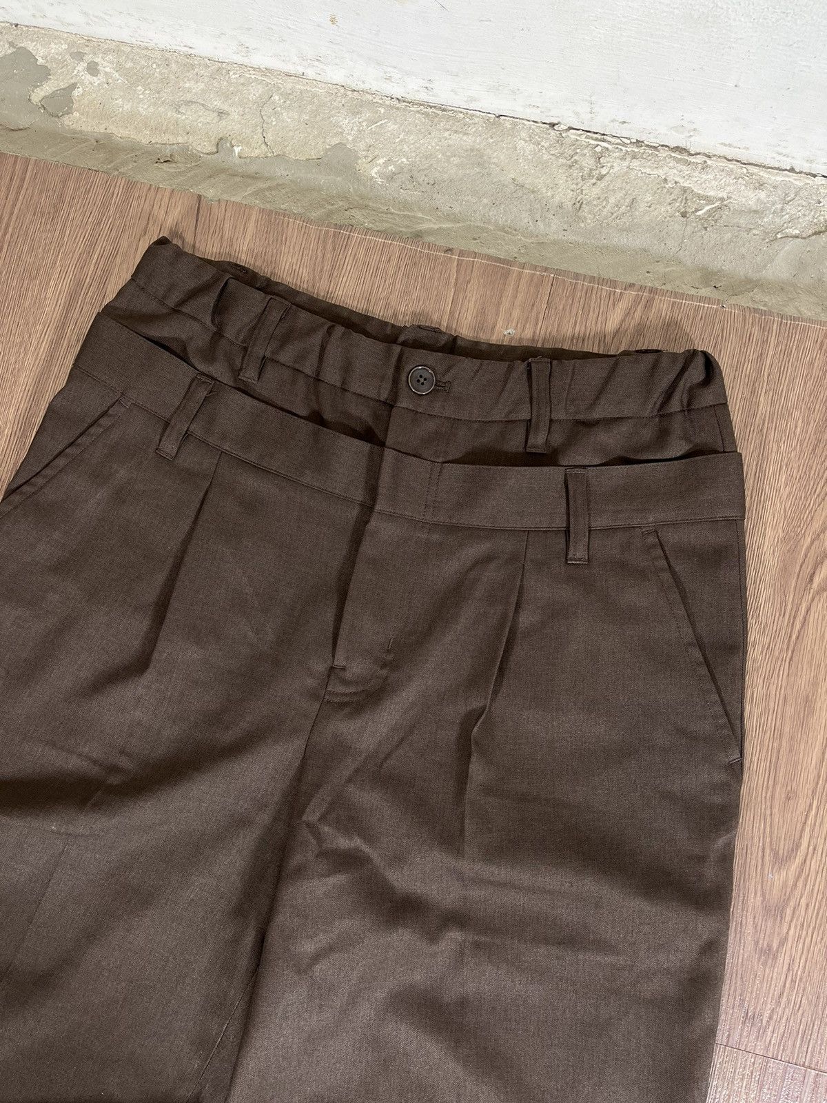 Frapbois Frapbois Double Waist Tailored Trousers Brown Size US 32 / EU 48 - 5 Thumbnail