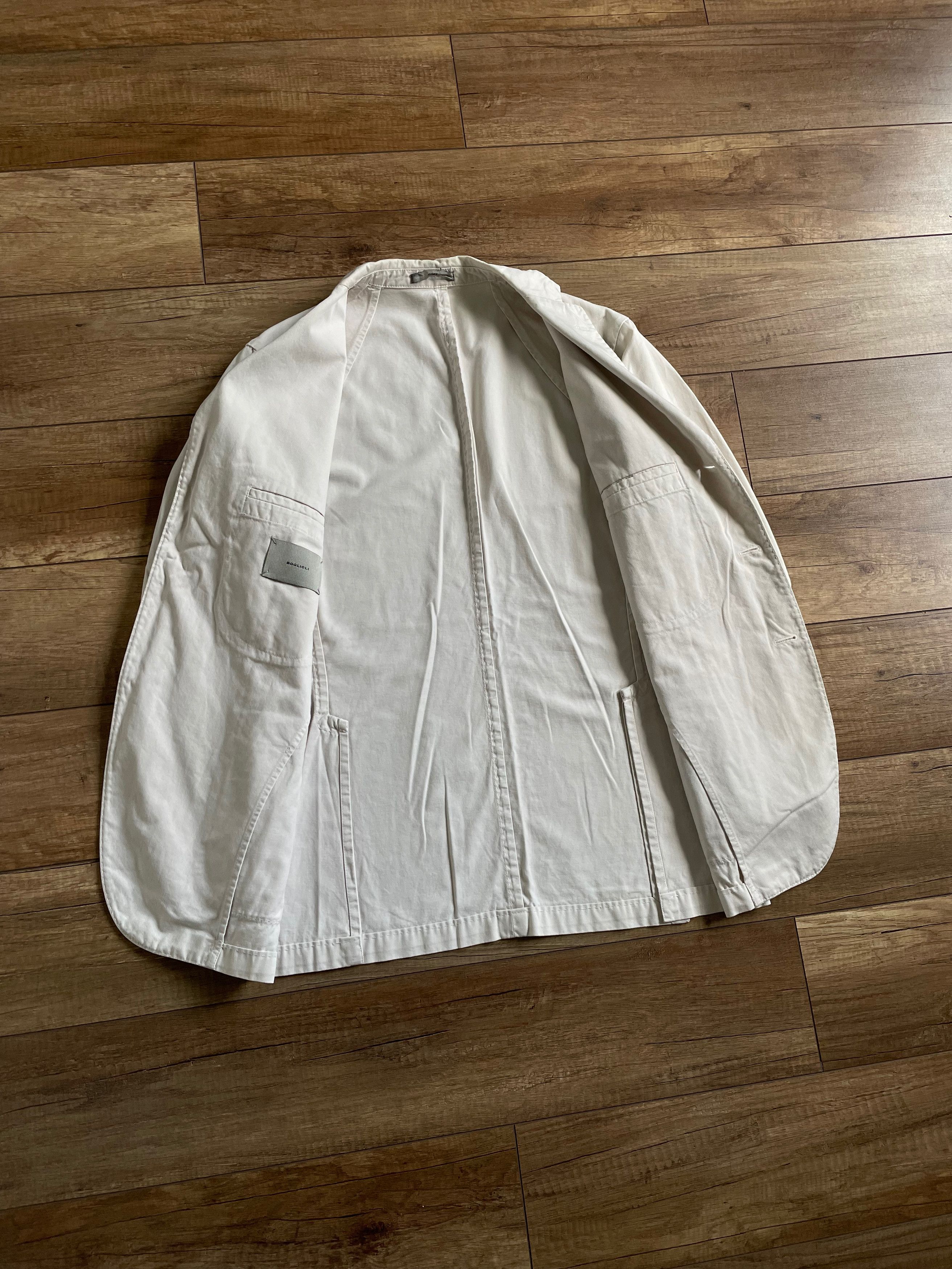 Boglioli Boglioli Unstructured Cotton Blazer Cream sz.50R Size 50R - 7 Thumbnail