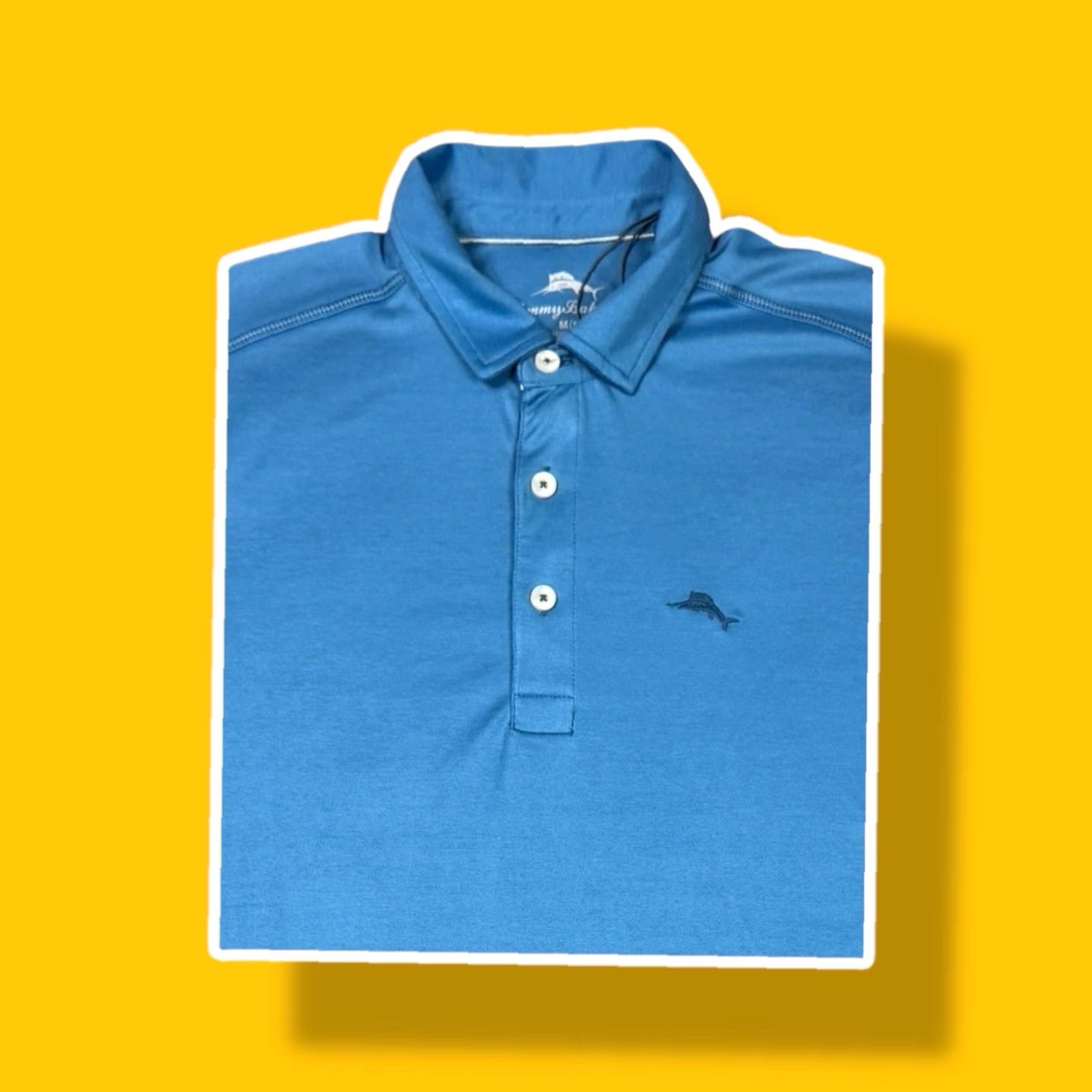 Tommy Bahama Men's Golf Polo Shirt Medium Blue Cotton Performance