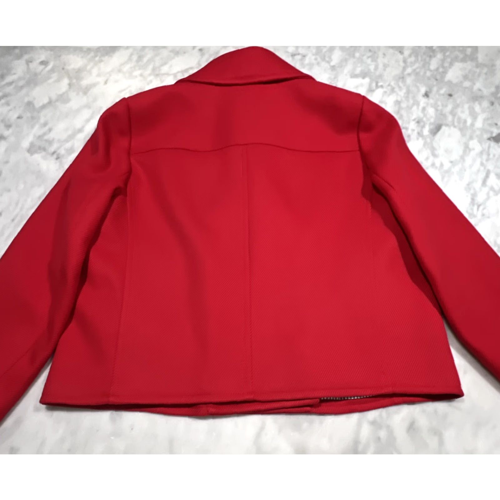 Lands' End VINTAGE Lands' End Red Double-Breasted Cropped Peacoat Womens 14 Jacket Nautical Lined Size XL / US 12-14 / IT 48-50 - 6 Thumbnail