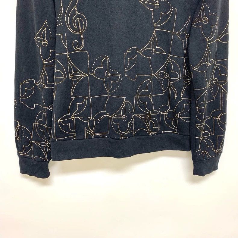 Louis Vuitton Louis Vuitton Black note embroidered sweatshirt Size US XL / EU 56 / 4 - 4 Thumbnail