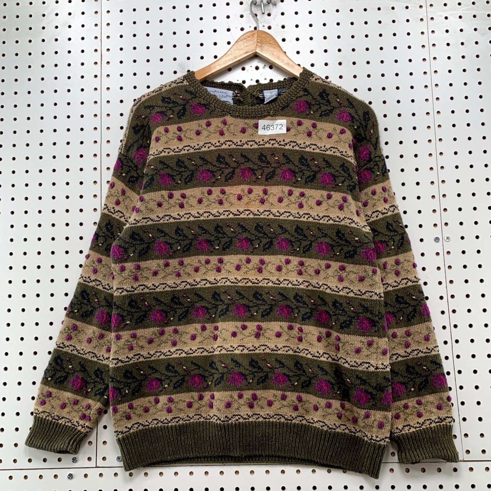 Vintage VINTAGE Signature Northern Isle Hand Embroidered Sweater Womens L Floral Ramie Grandma Size L / US 10 / IT 46 - 2 Thumbnail
