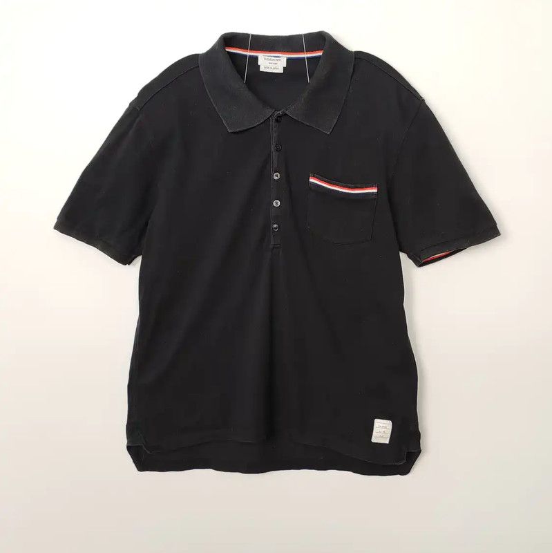 Thom Browne Thom Browne Black Cotton Men's Polo Shirt 0089 Size US S / EU 44-46 / 1 - 1 Thumbnail