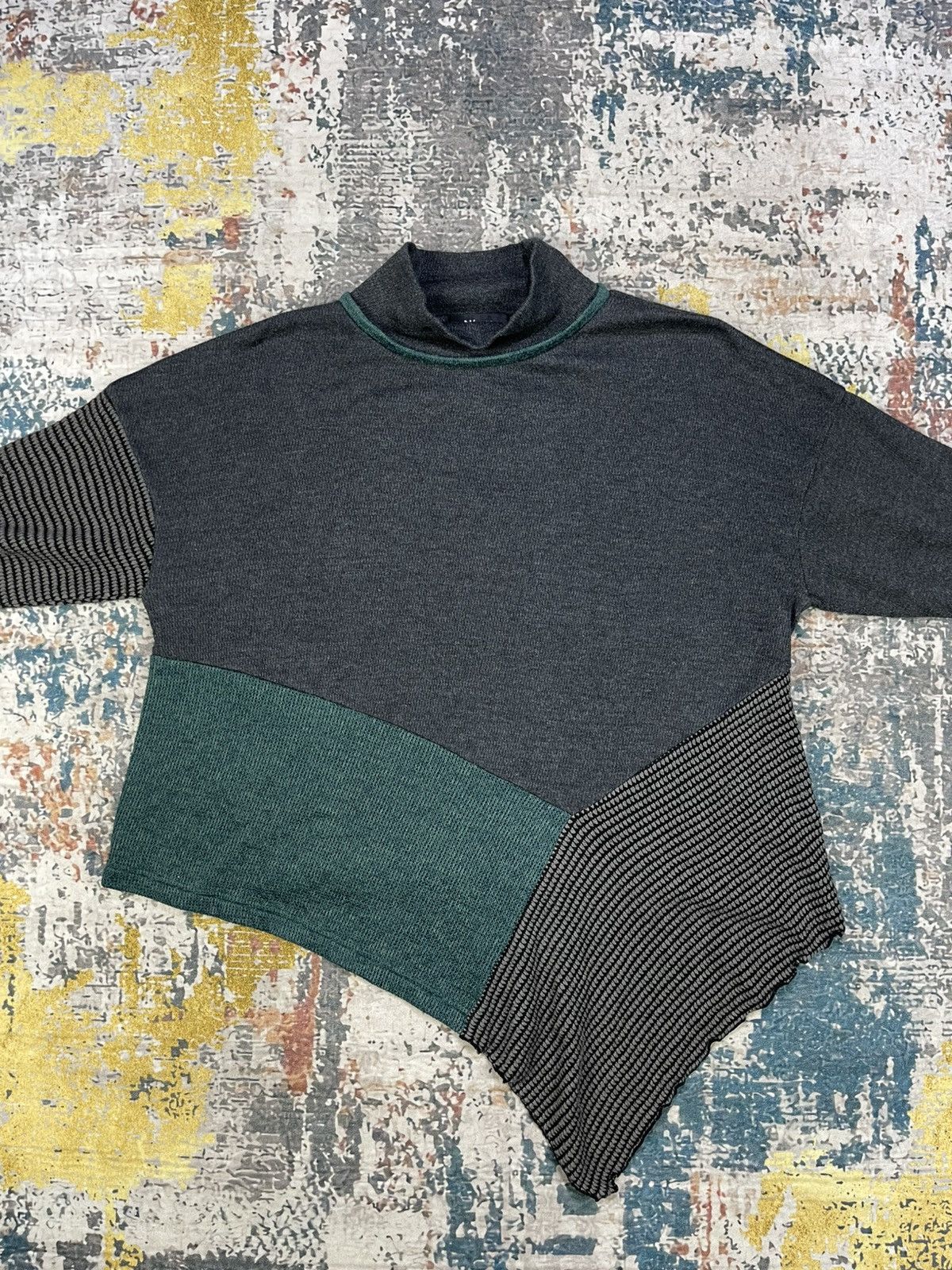 Ne-Net Ne-Net Multi Knit Assymetric Pull Over Swing Sweater Size XS / US 0-2 / IT 36-38 - 3 Thumbnail