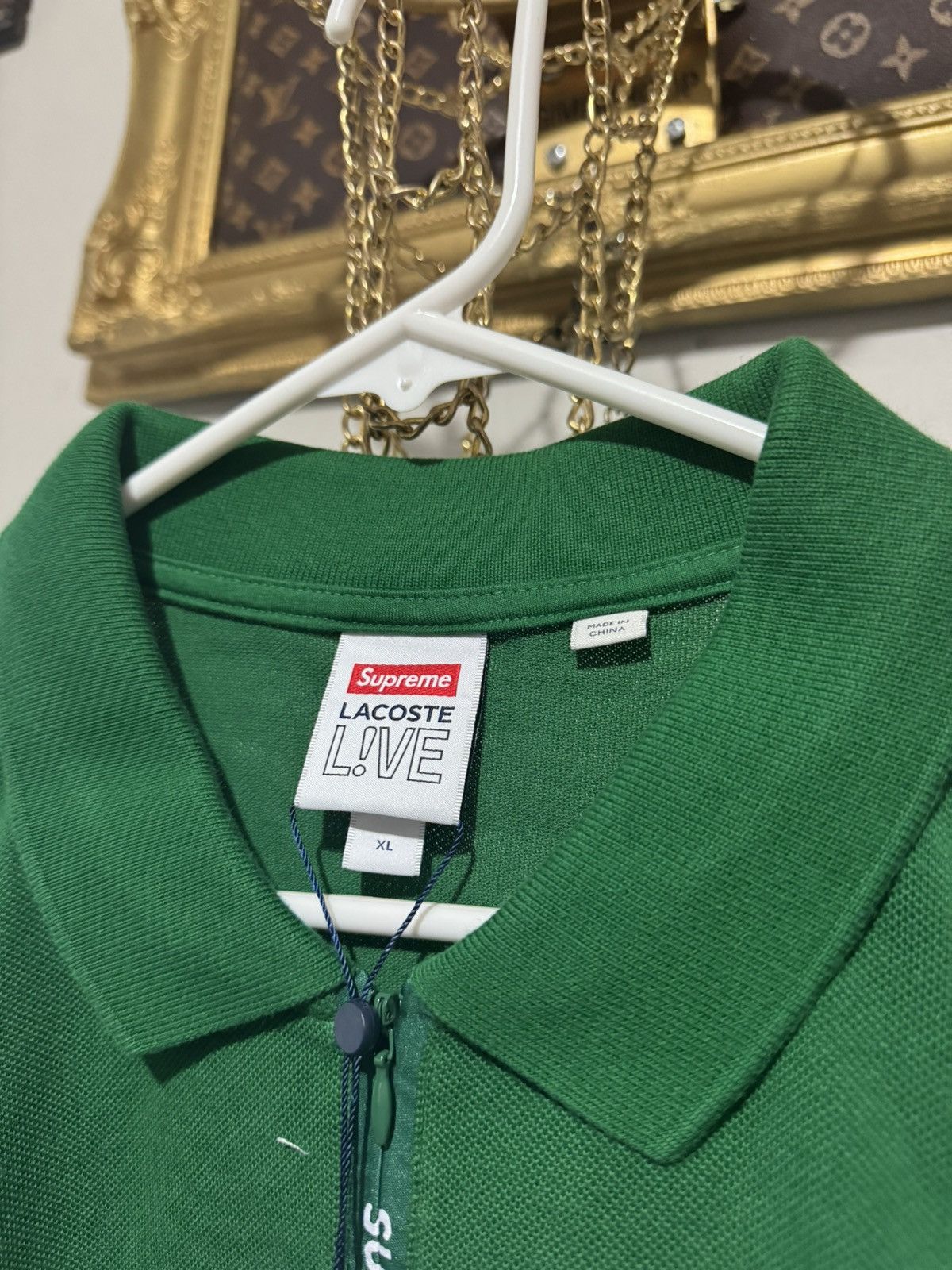 Lacoste × Supreme Supreme LACOSTE Pique Zip/Up Polo XL Green Size US XL / EU 56 / 4 - 6 Thumbnail