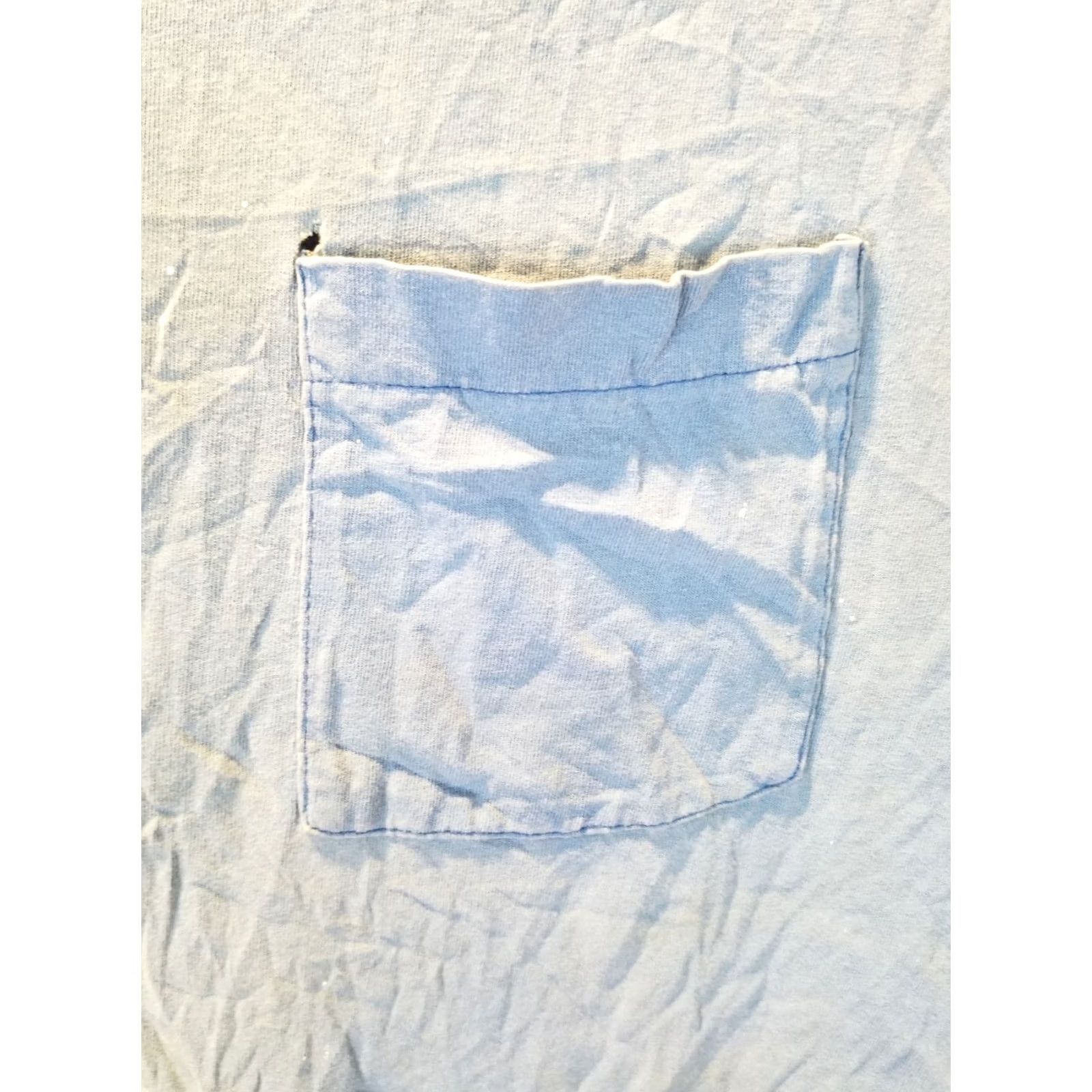 Fruit Of The Loom VTG Fruit of the Loom ONE POCKET SLEEVELESS T-SHIRT XL Crew Neck Cotton Blue Men T-Shirt Vintage 80s Distressed Pocketed Screen-Printed Logo Size US XL / EU 56 / 4 - 2 Thumbnail