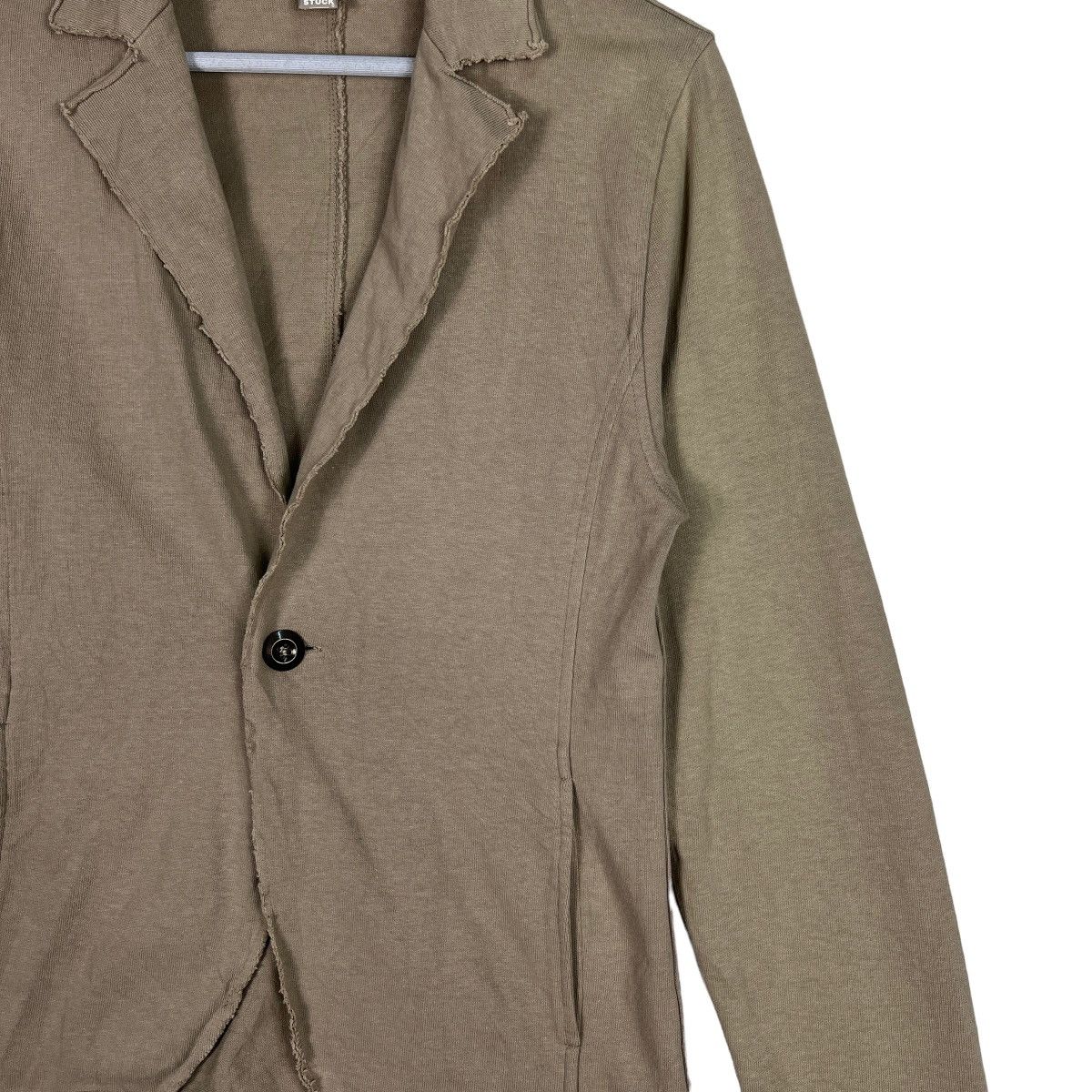 Japanese Brand 🔥 STUCK COTTON ONE BUTTON LAZER CARDIGAN JACKET Size US M / EU 48-50 / 2 - 5 Thumbnail