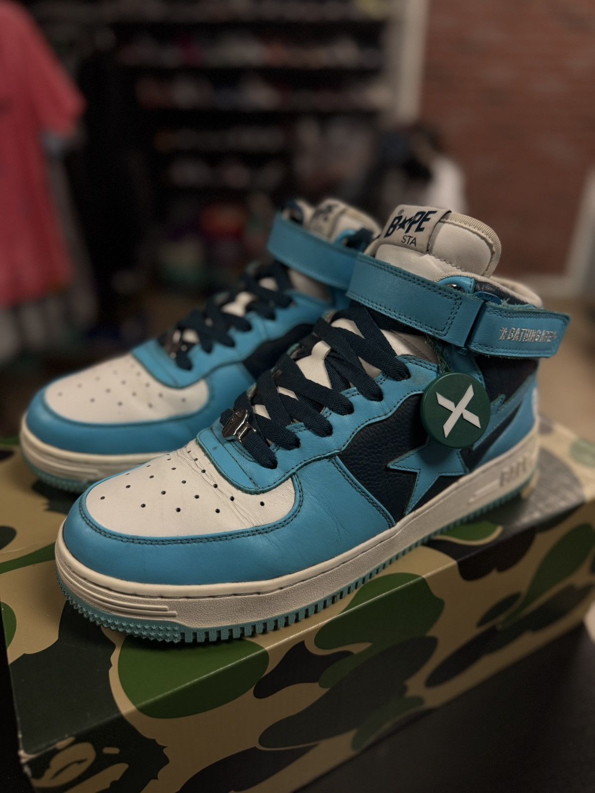 Bape Bapesta High Top Sneakers Size 12US BLUE W BOX Size US 12 / EU 45 - 6 Thumbnail