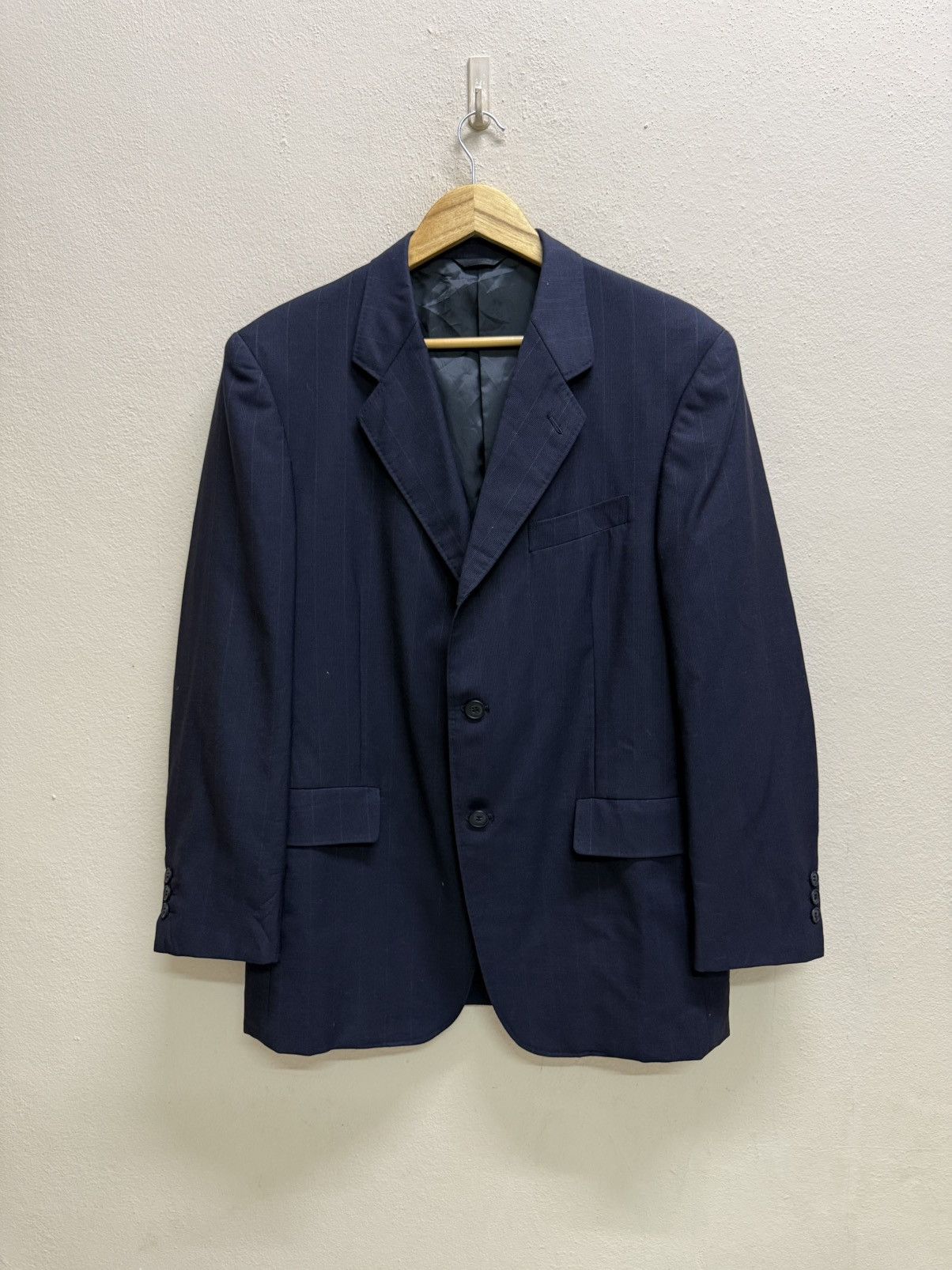 Yohji Yamamoto A.A.R Yohji Yamamoto Durban Dark Blue Stripe Blazzer Size US M / EU 48-50 / 2 - 22 Thumbnail