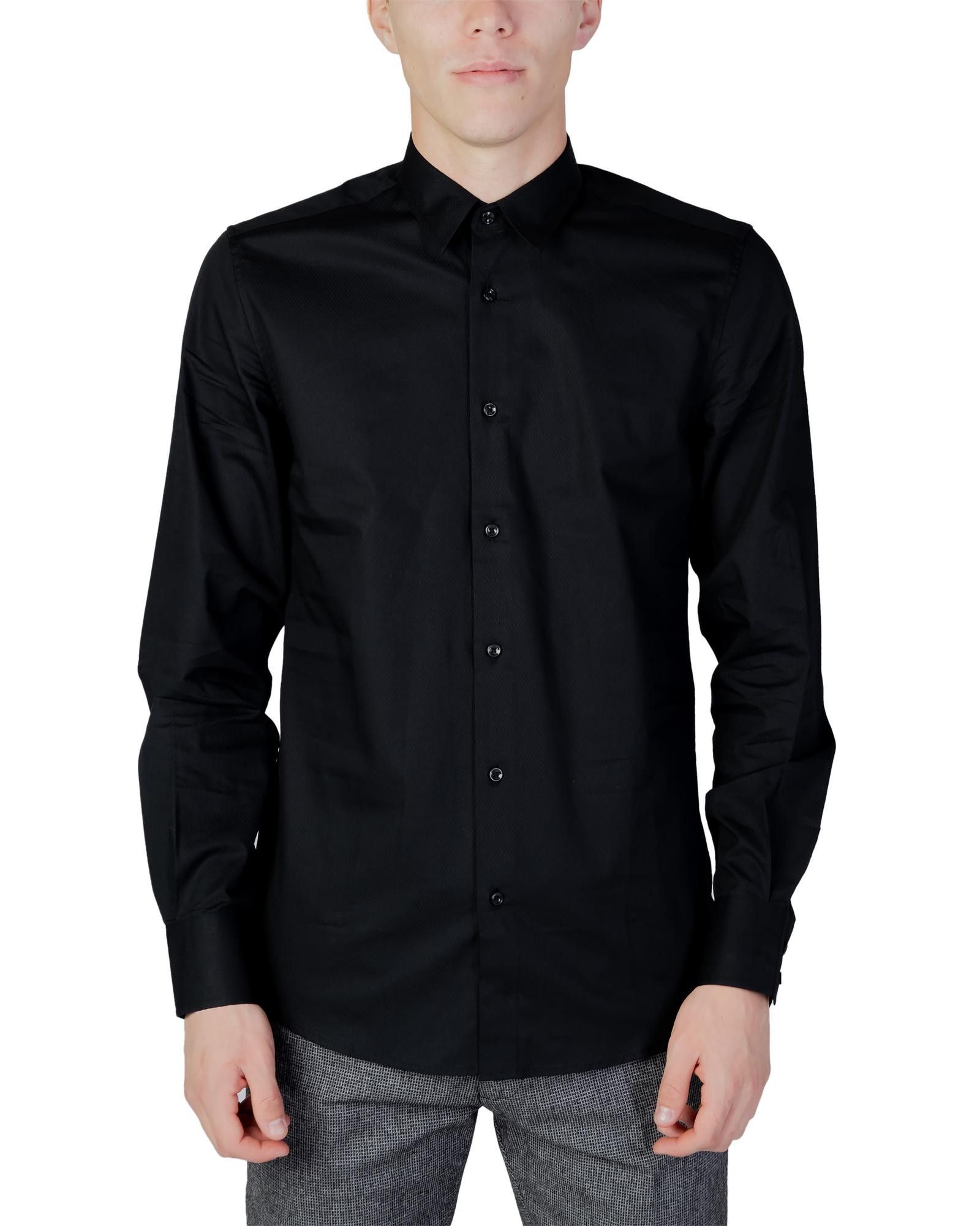 image of Antony Morato Classic Long Sleeve Shirt in Black, Men's (Size XS)