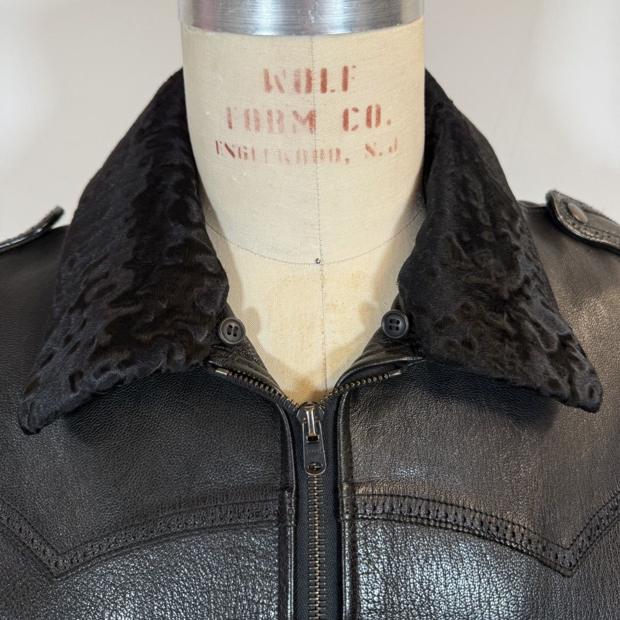 Kiminori Morishita Kiminori Morishita Black Goatskin Leather Bomber Jacket Size US L / EU 52-54 / 3 - 5 Thumbnail