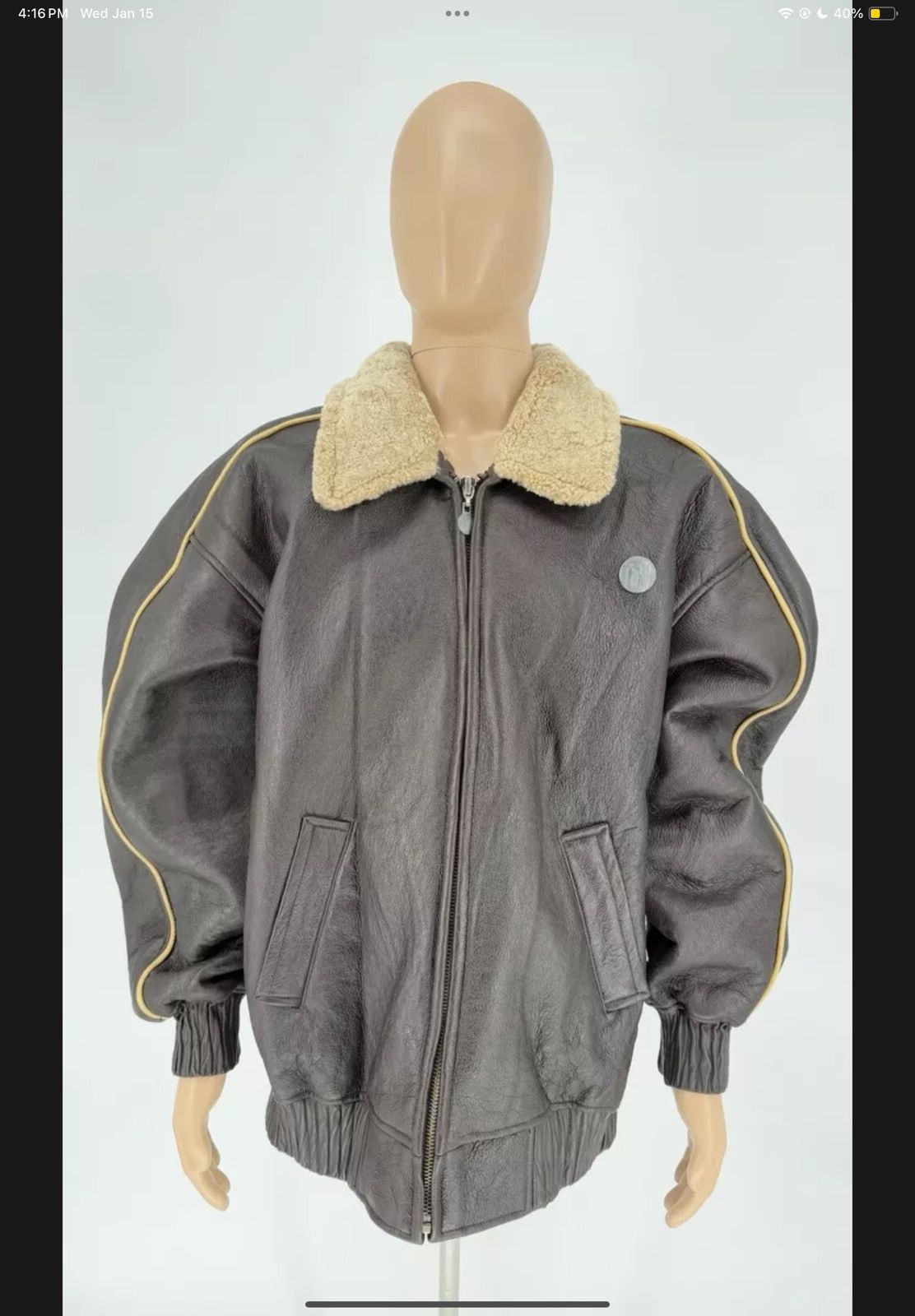 Vintage Vintage 90s Eric Malik Sterling Leather Jacket Men’s 2XL Size US M / EU 48-50 / 2 - 1 Thumbnail