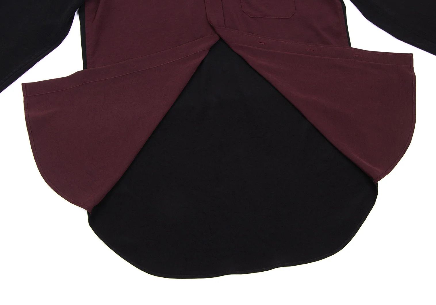 Yohji Yamamoto Bi-Color Hooded Shirt Set in Burdy and Black Size US M / EU 48-50 / 2 - 7 Thumbnail