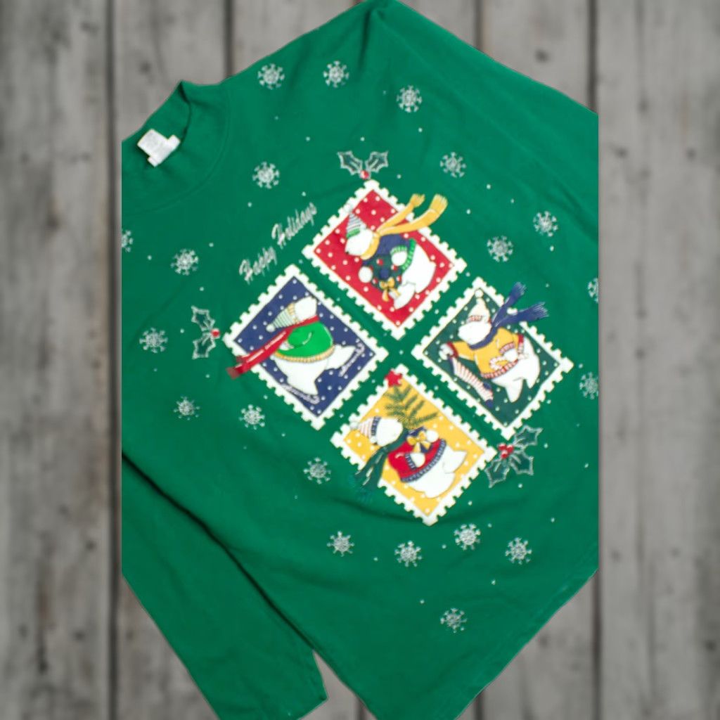 Vintage VINTAGE Holiday Time Ugly Christmas Sweatshirt Shirt Adults XS-XL Holiday Time Womens Mens Girls Boys 62139 Size XL / US 12-14 / IT 48-50 - 1 Thumbnail